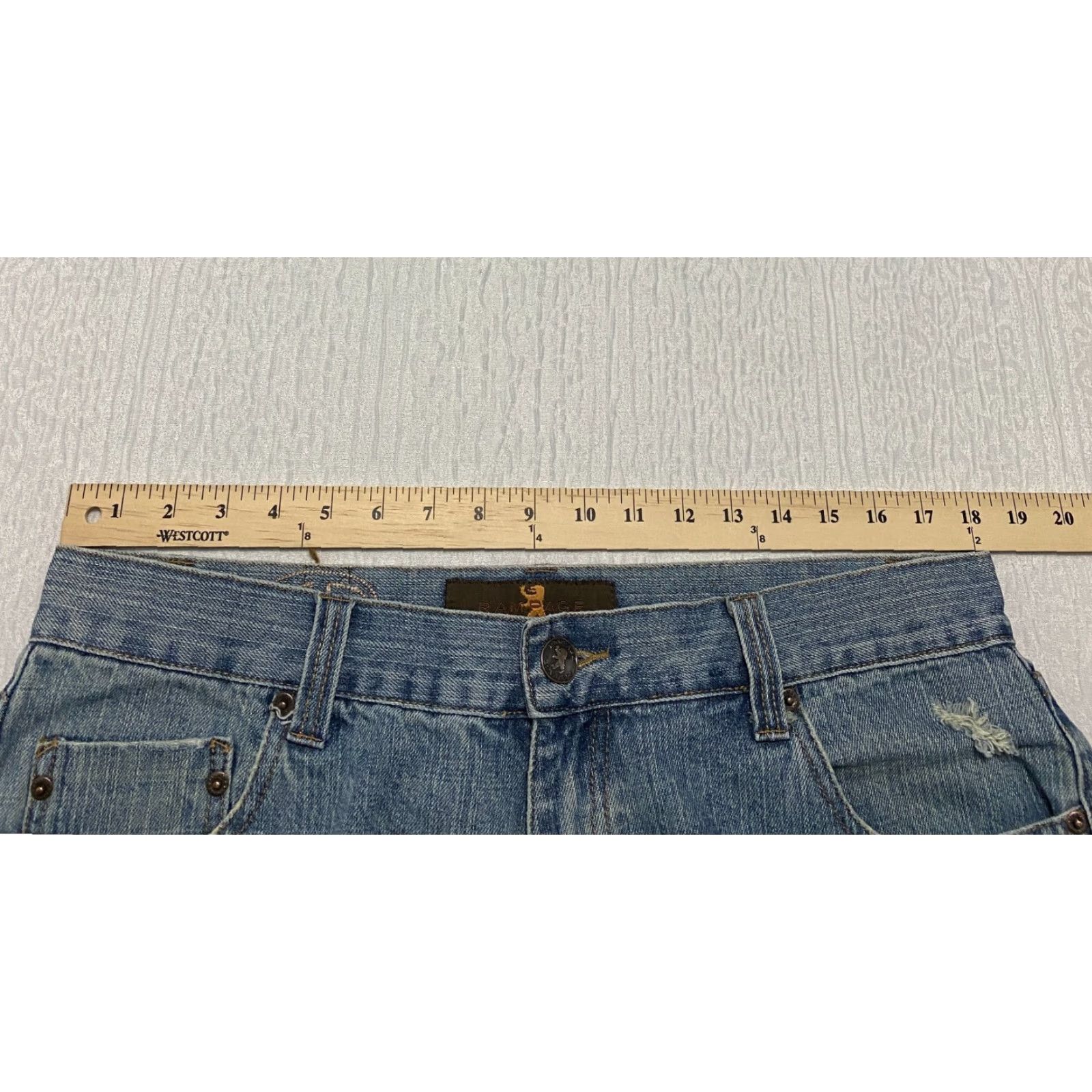 Vintage Rampage Jeans Bootcut Womens Size 36 Blue Mid Rise Distressed (Regular) 31 Inseam Denim 100% Cotton Logo Pocket Spring Summer Fall Winter Womens Size 25" / US 0 / IT 36 - 3 Thumbnail