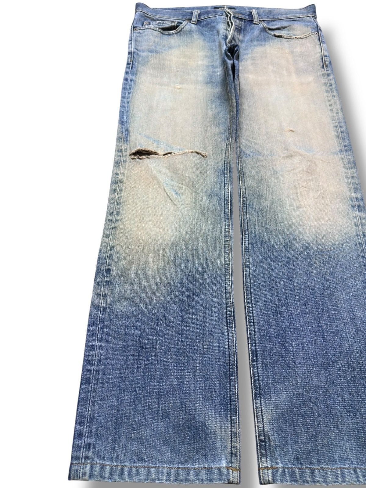 Burberry Vintage Burberry Black Label Mudwash Grunge Distressed Denim Size US 33 - 3 Thumbnail