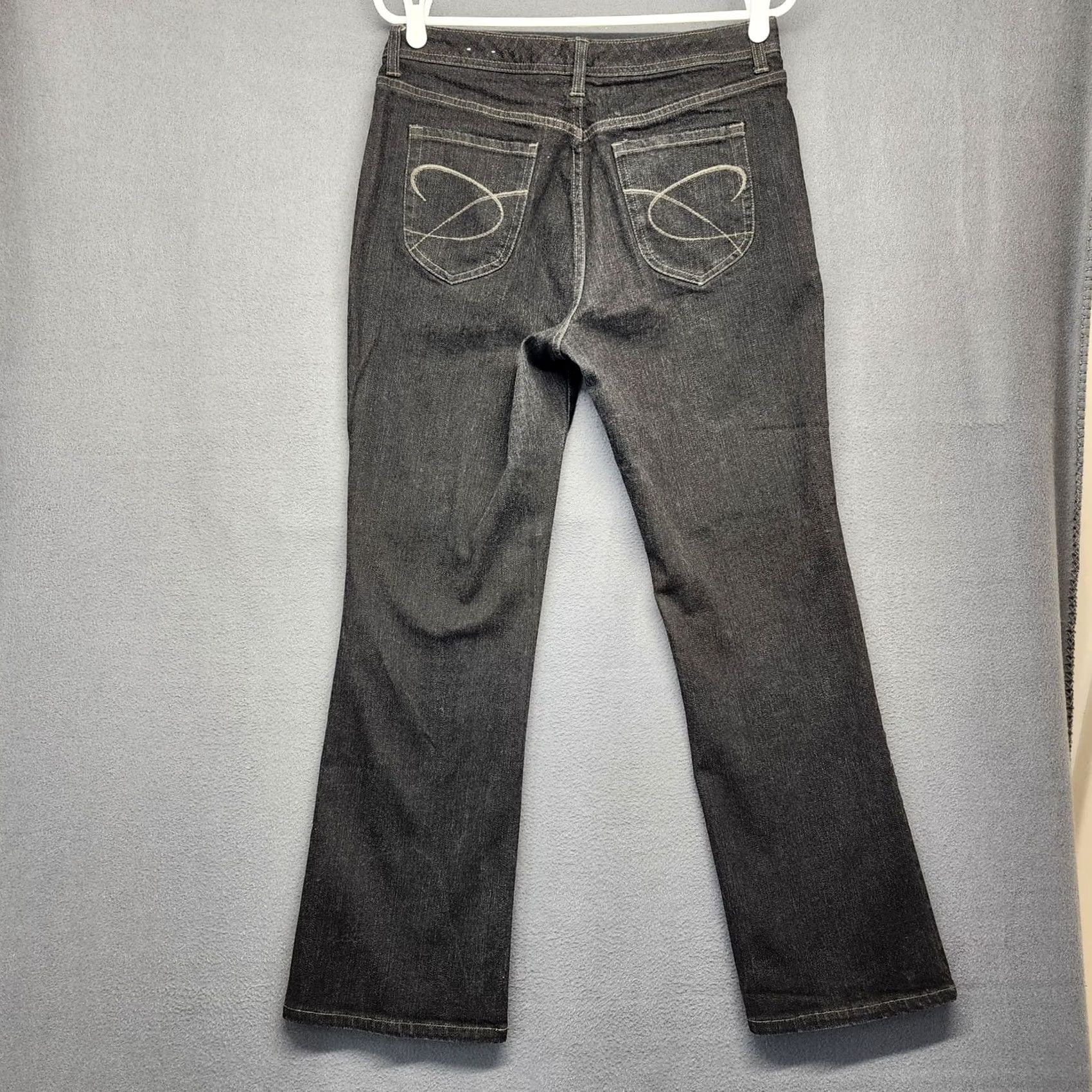 Vintage Chico's Platinum Jeans Bootcut Mid Rise 10 Short Womens Black Stretch 5-Pocket Denim Shorts? Size 32" / US 10 / IT 46 - 2 Thumbnail