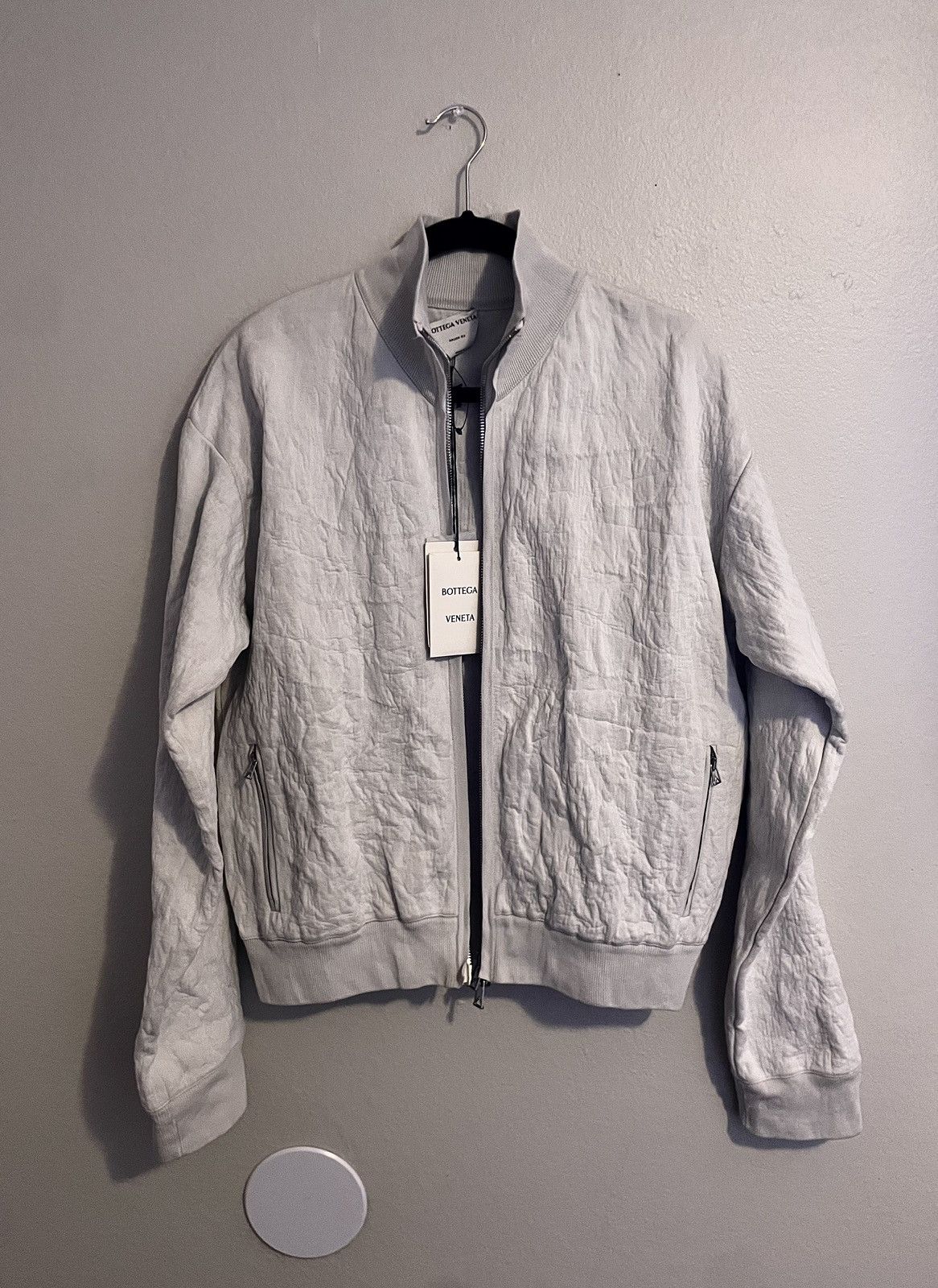 Bottega Veneta Bottega Veneta Crinkle-Jersey White Bomber Jacket Size US S / EU 44-46 / 1 - 4 Thumbnail