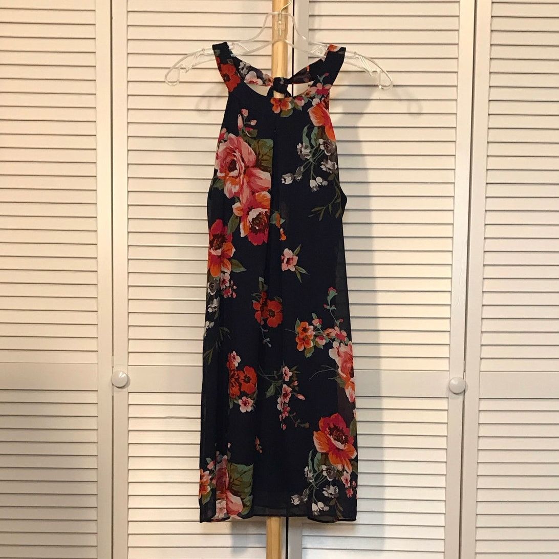 Other IZ Byer Floral Halter Sleeveless Lined Shift Midi Dress L Size L / US 10 / IT 46 - 1 Thumbnail