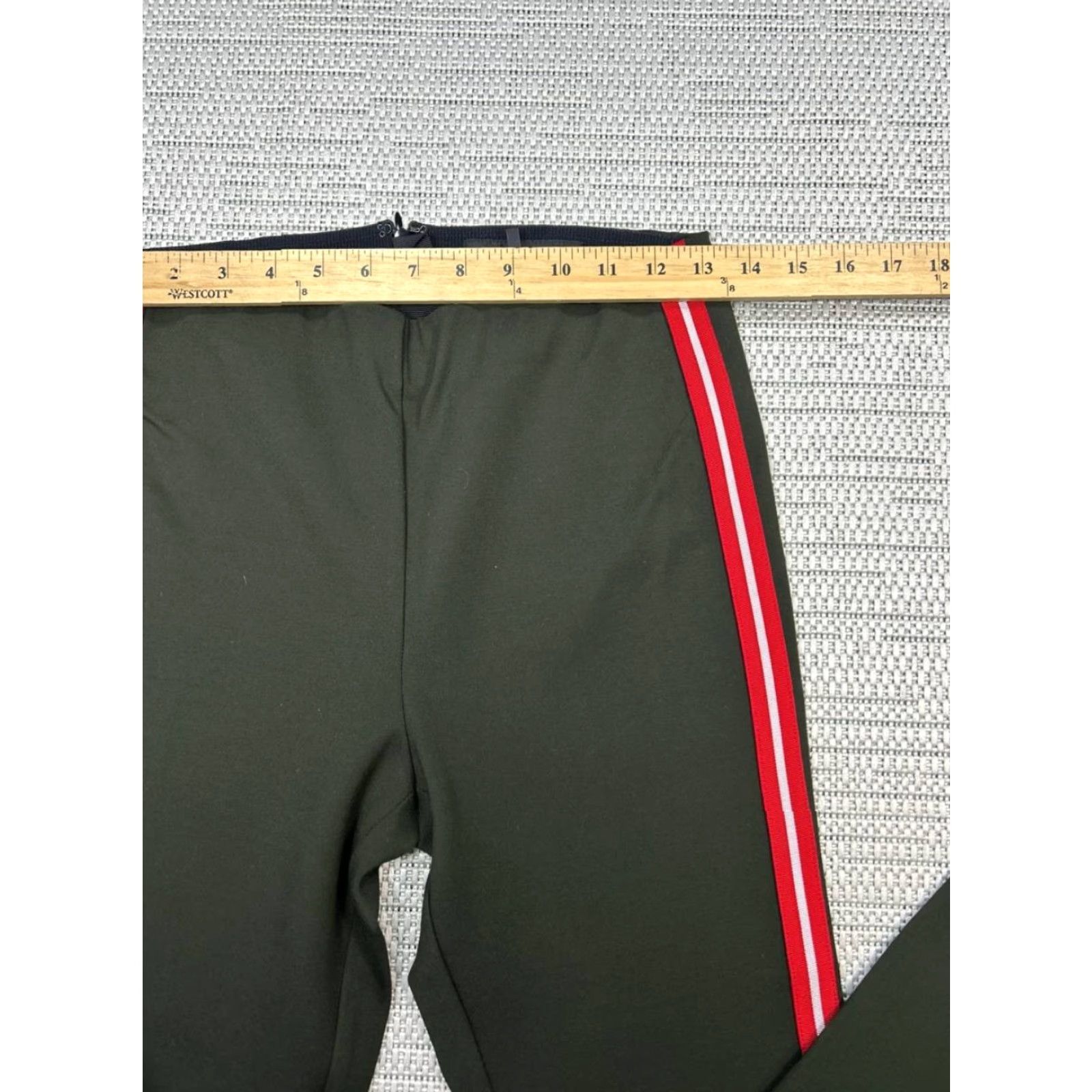 Rag & Bone rag & bone New York Simone Crop Pants Womens 4 Green Striped Mid Rise Back Zip Size 27" / US 4 / IT 40 - 6 Thumbnail