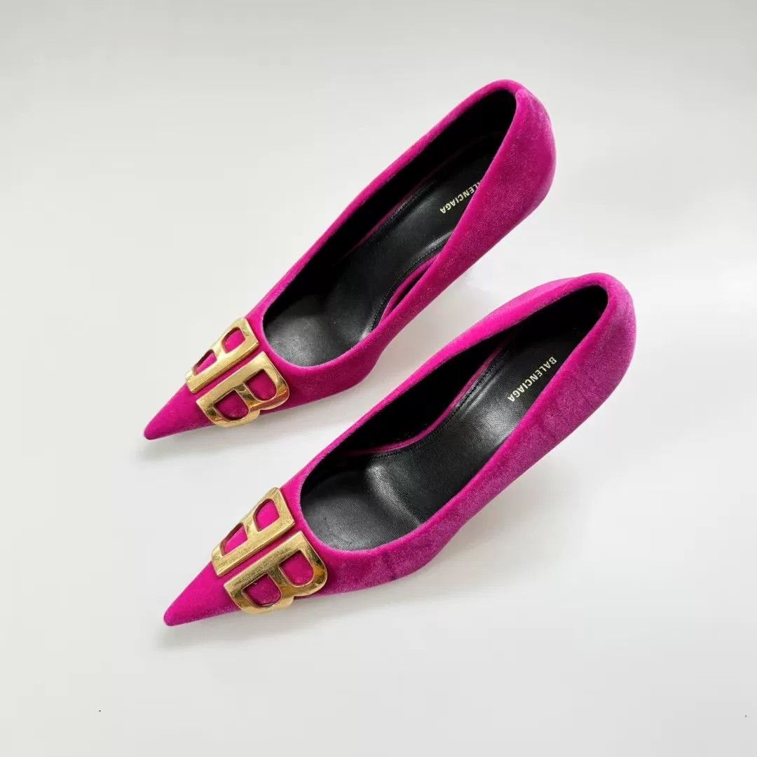 Balenciaga Balenciaga Pink Velvet High Heels Size US 6.5 / IT 36.5 - 1 Thumbnail