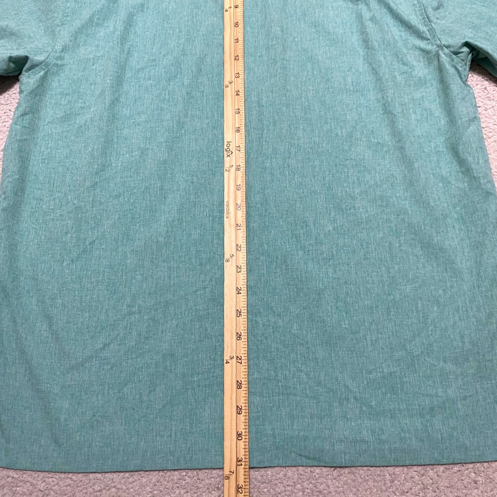 Cubavera Cubavera Men S Shirt L Green Solid Button Front Short Sleeve Outdoor Cuban Shirt Size US L / EU 52-54 / 3 - 7 Thumbnail