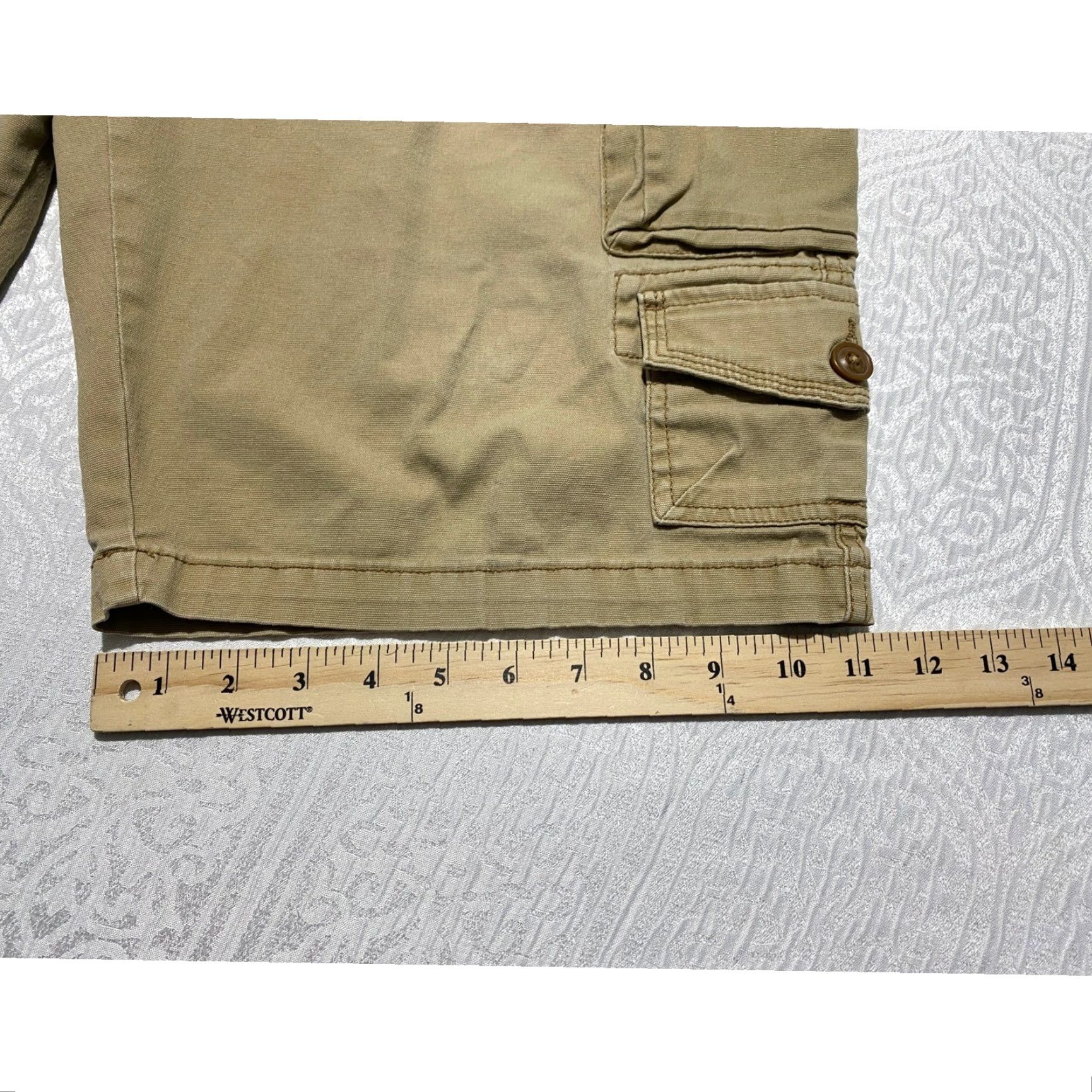 CO Iron Co Cargo Shorts Mens Khaki Tan Size 36 Stretch Cotton Utility Multi Pocket Cargo Pocket Beige Size US 36 / EU 52 - 8 Thumbnail