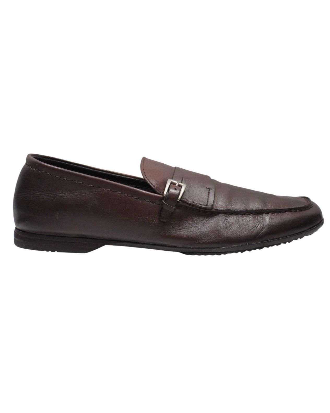 Prada 2000S PRADA BROWN BUCKLE LEATHER LOAFERS Size US 7 / EU 40 - 3 Thumbnail