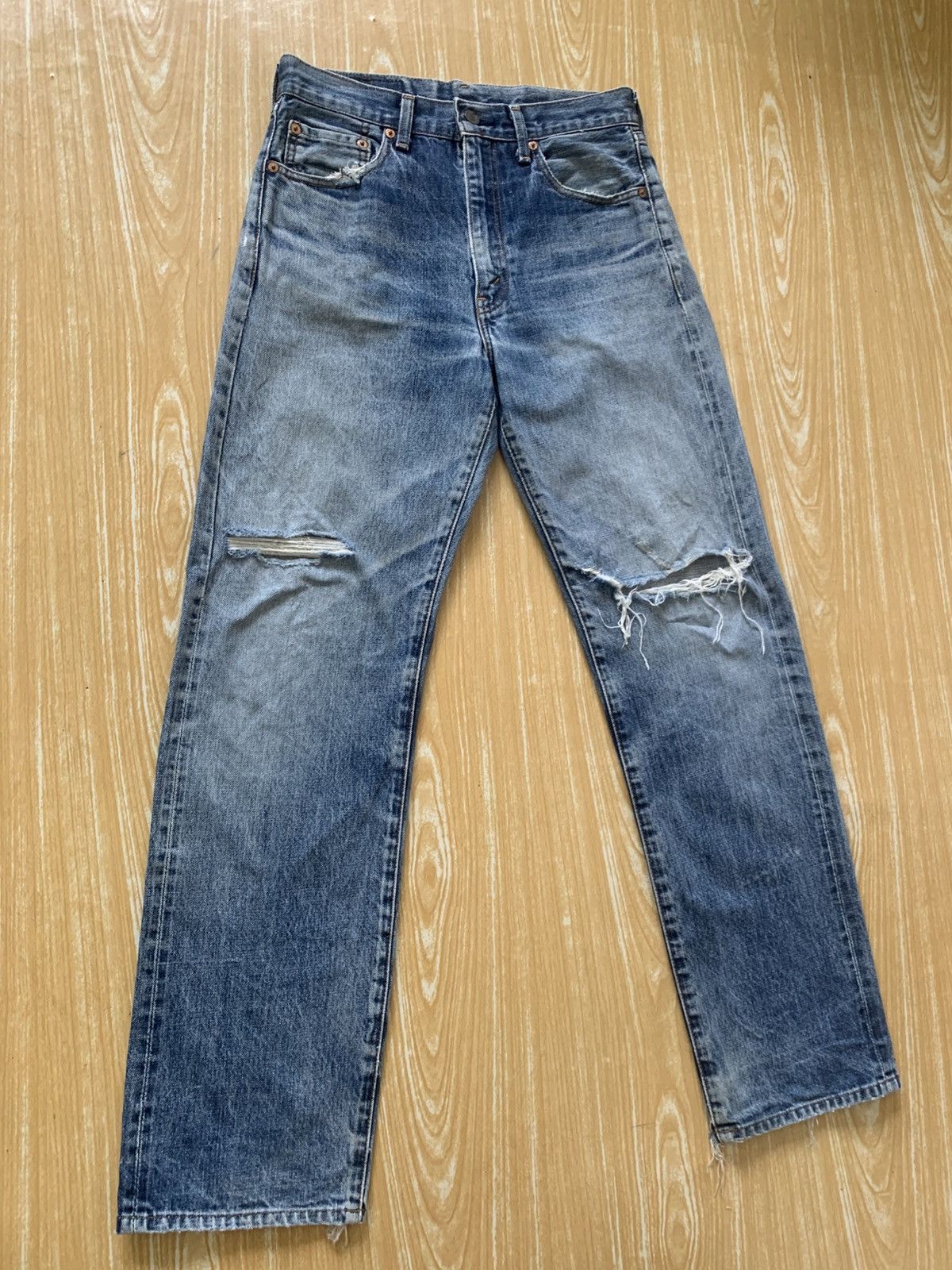 Levi's Rare.. Distressed Levi’s 502 Big E Made In Japan Size US 28 / EU 44 - 3 Thumbnail