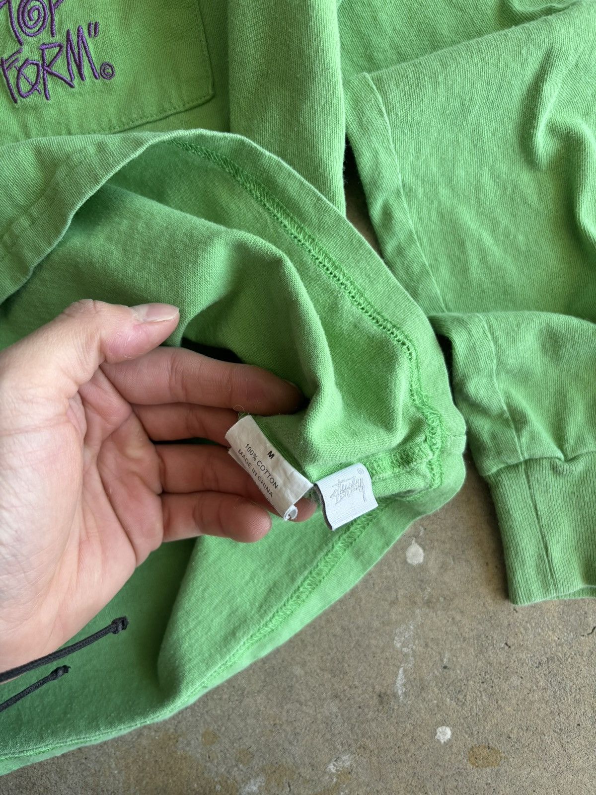 Stussy Y2K Stussy Top For Embroidered Lime Green Longsleeve Size US M / EU 48-50 / 2 - 5 Thumbnail