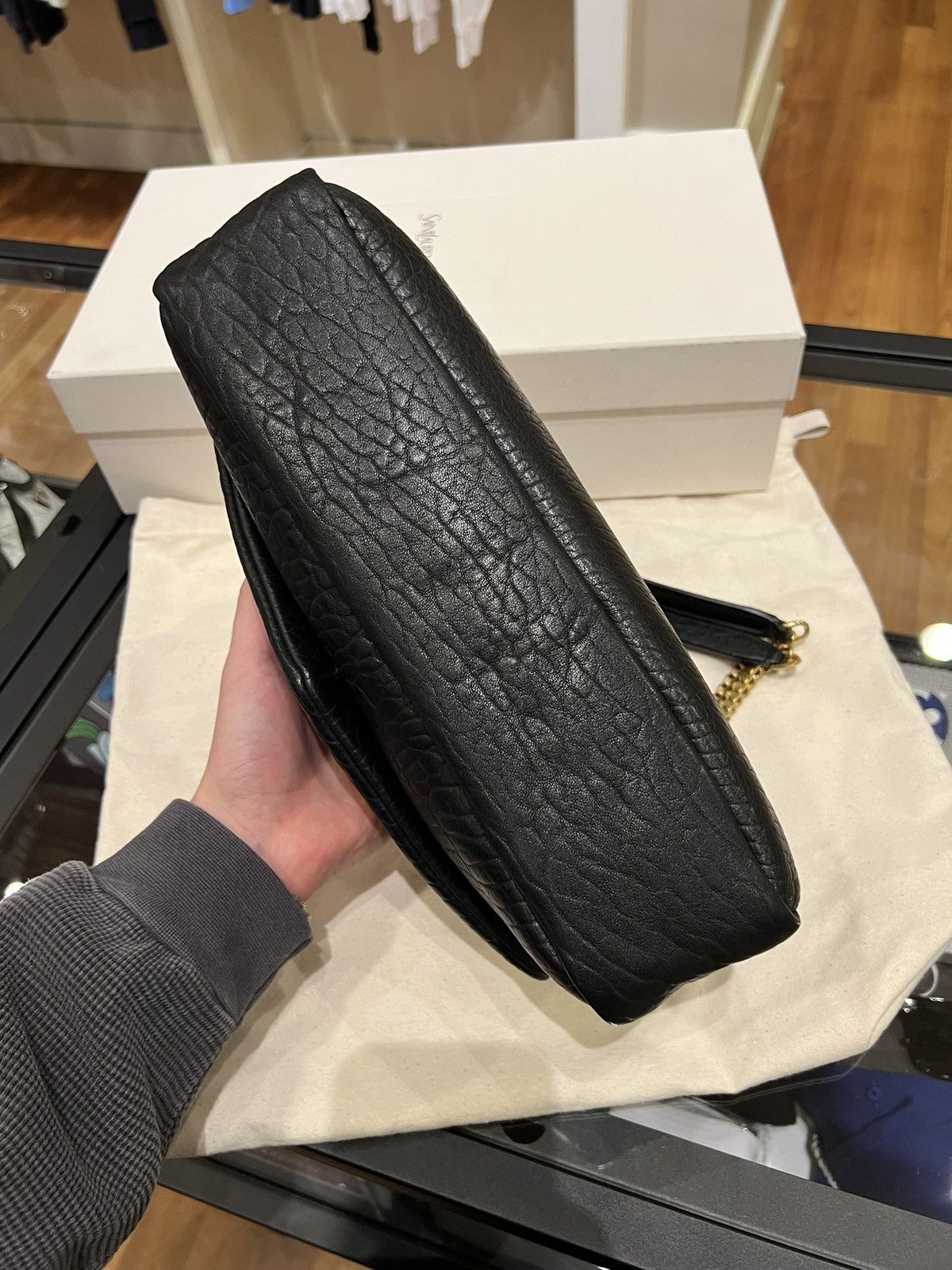 Saint Laurent Paris Saint Laurent YSL Calypso Medium in Grained Lambskin Size ONE SIZE - 9 Thumbnail
