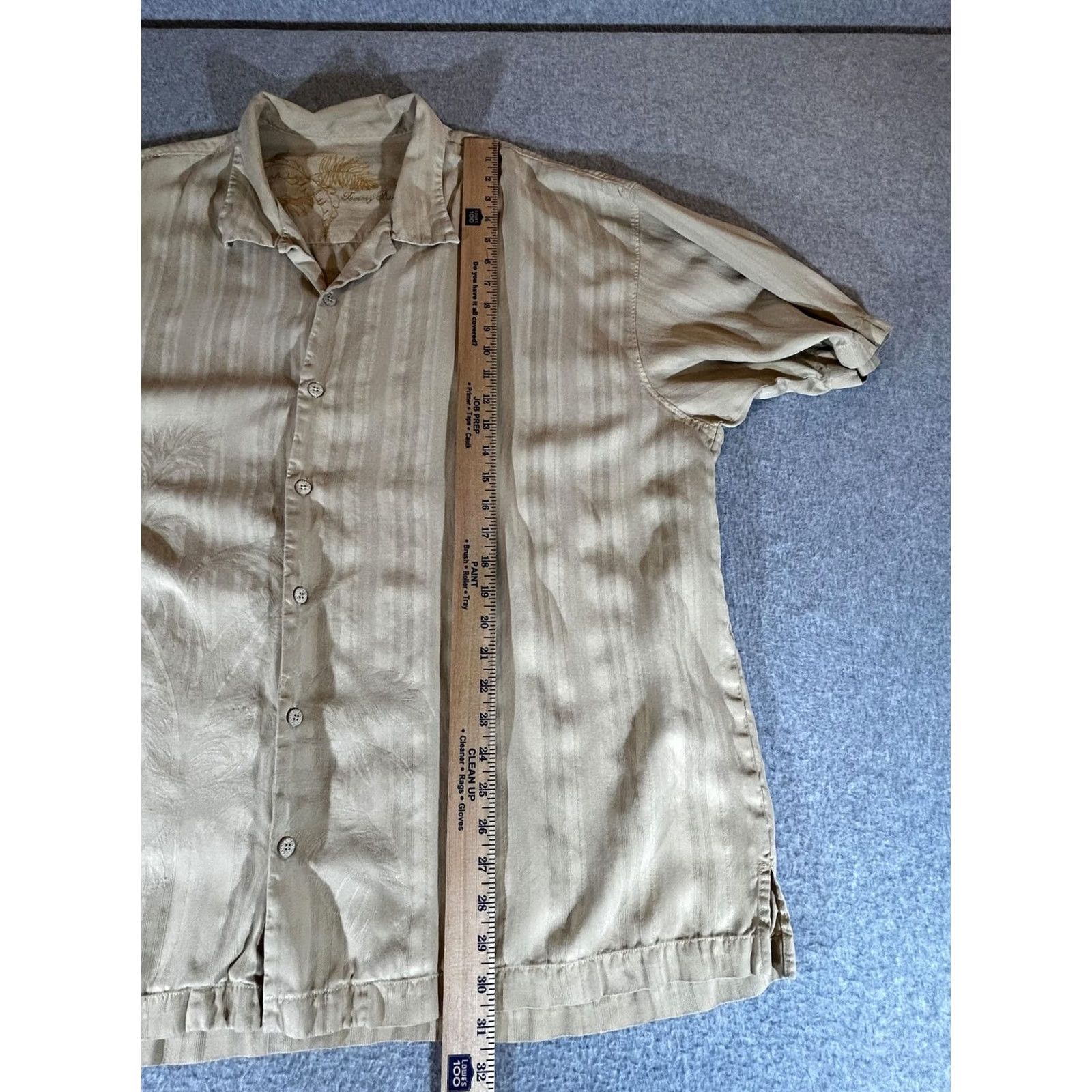Tommy Bahama Tommy Bahama Shirt Mens 2XL Beige Silk Palm Leaf Short Sleeve Button Camp XXL Mens Size US XXL / EU 58 / 5 - 5 Thumbnail