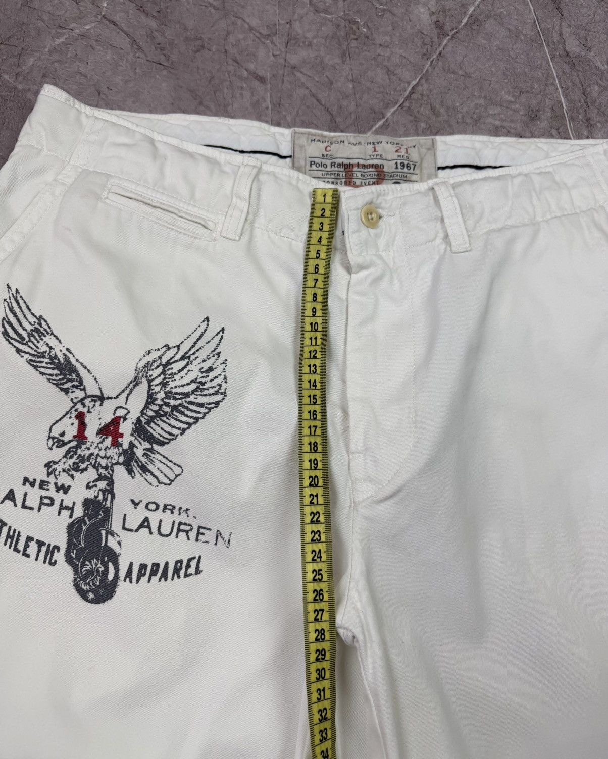 Polo Ralph Lauren VTG Style Polo Ralph Lauren Boxing Club Shorts White Size US 34 / EU 50 - 21 Thumbnail