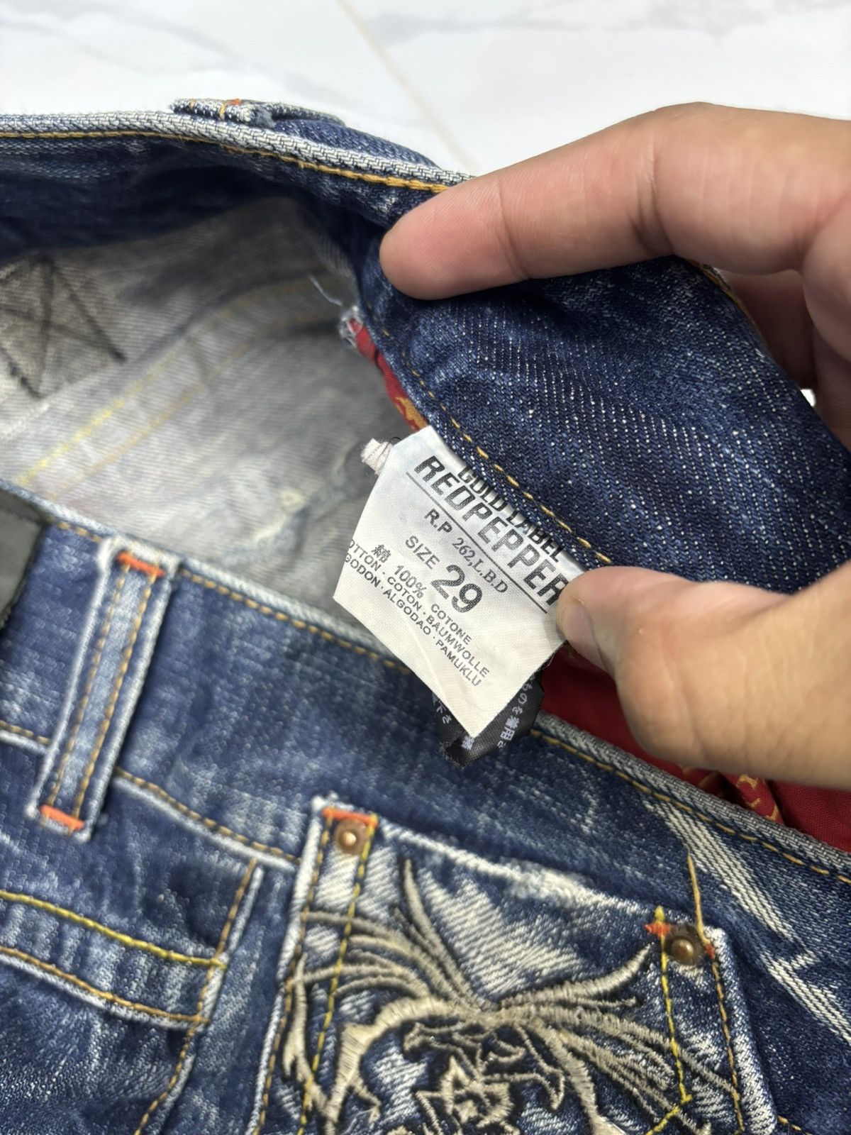 If Six Was Nine 🔥RED PEPPER DISTRESSED DENIM DOUBLE POCKET PUNK JEAN Size US 30 / EU 46 - 14 Thumbnail