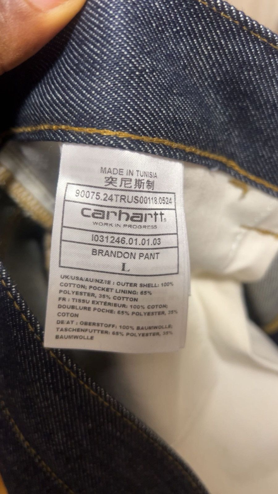 Carhartt Carhartt WIP Brandon Jeans - Rigid Raw Indigo Denim Size US 34 / EU 50 - 7 Thumbnail