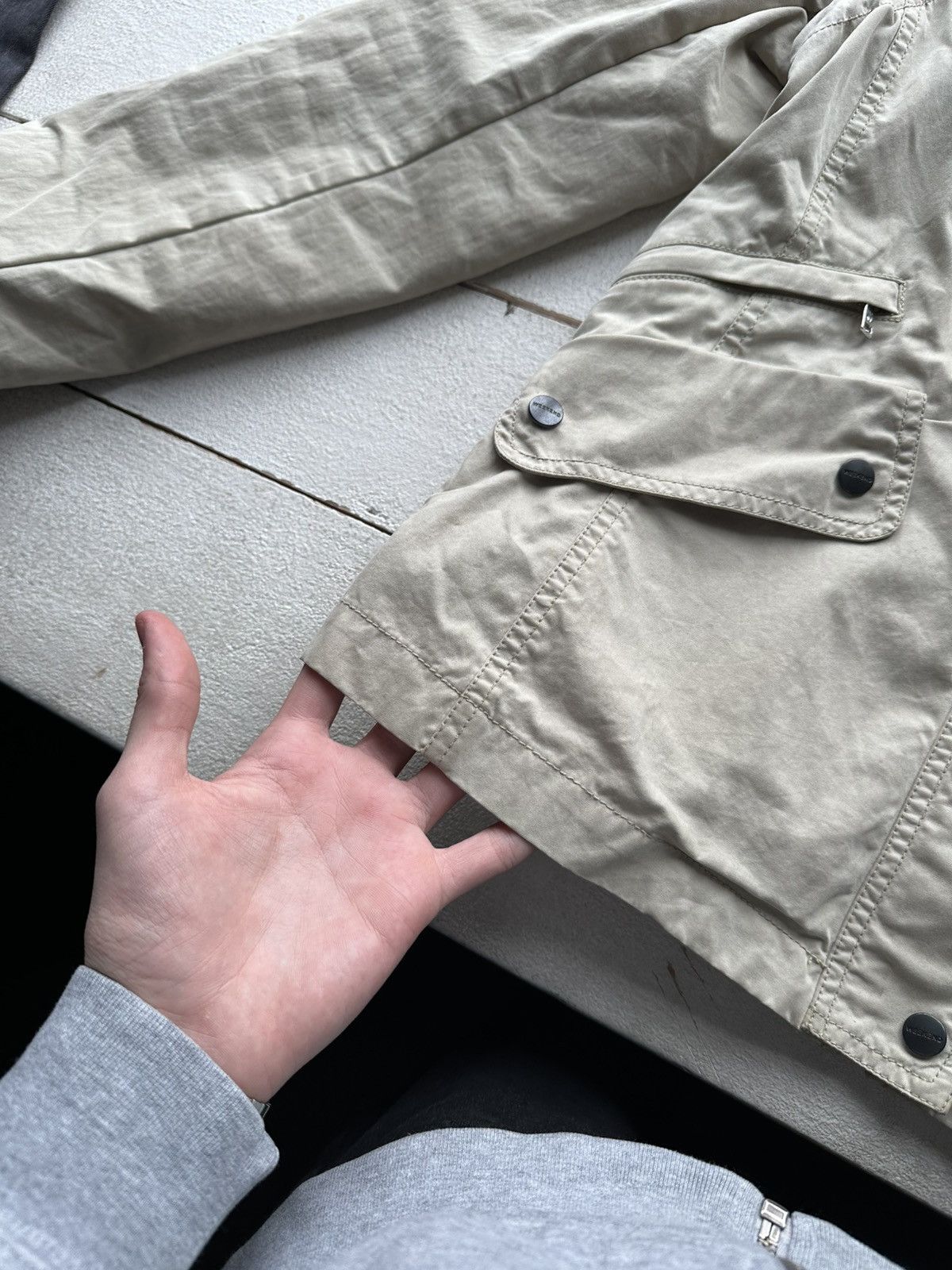 Max Mara × Weekend Max Mara 🚨RARE Max Mara Weekend Jacket beige distress luxury Size M / US 6-8 / IT 42-44 - 10 Thumbnail