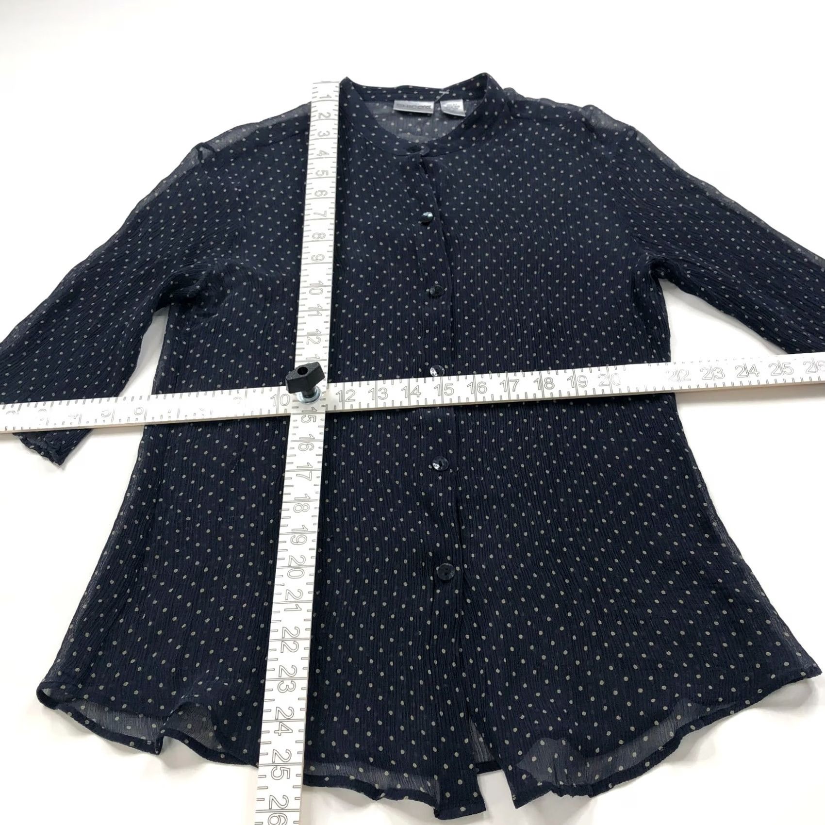 Vintage Chico's Button-Up Silk Shirt Blue Beige PLS READ Shirt Womens Regular Size 1 Long Sleeve Vintage No Size XS / US 0-2 / IT 36-38 - 3 Thumbnail