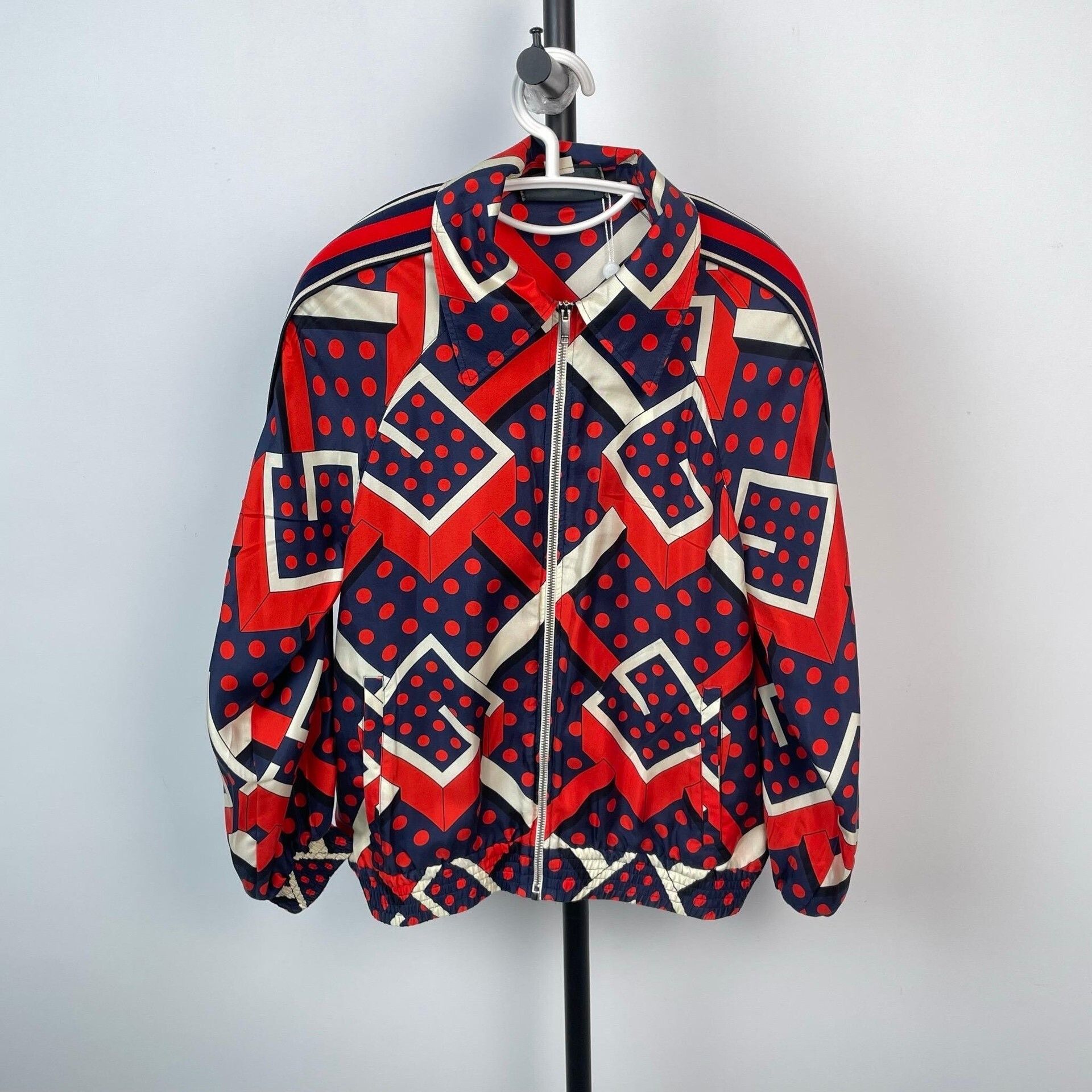 Gucci Gucci Silk Jacket XS Red Blue Dots Size XS / US 0-2 / IT 36-38 - 1 Thumbnail