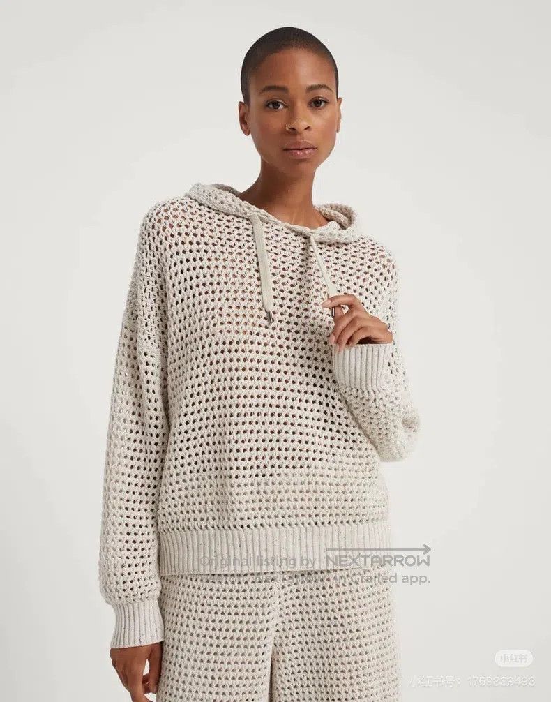 Brunello Cucinelli Brunello Cucinelli Sequin Knit Hoodie Size M / US 6-8 / IT 42-44 - 7 Thumbnail