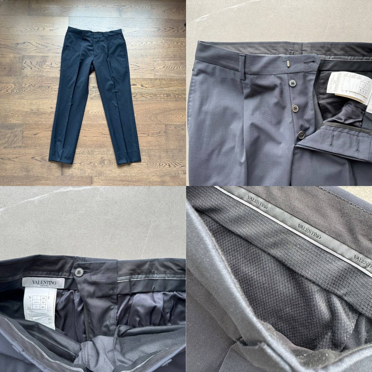 Valentino Valentino France Made in ITALY Men Tailor Fit Dark Navy Suit Size 44S - 17 Thumbnail