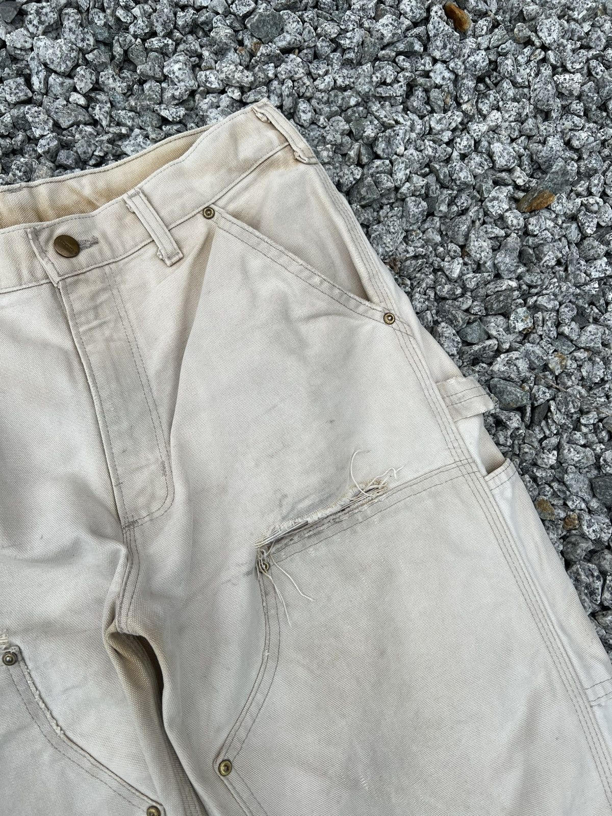 Carhartt Vintage Sun Faded Carhartt Double Knee Distress Denim#USA Size US 30 / EU 46 - 7 Thumbnail