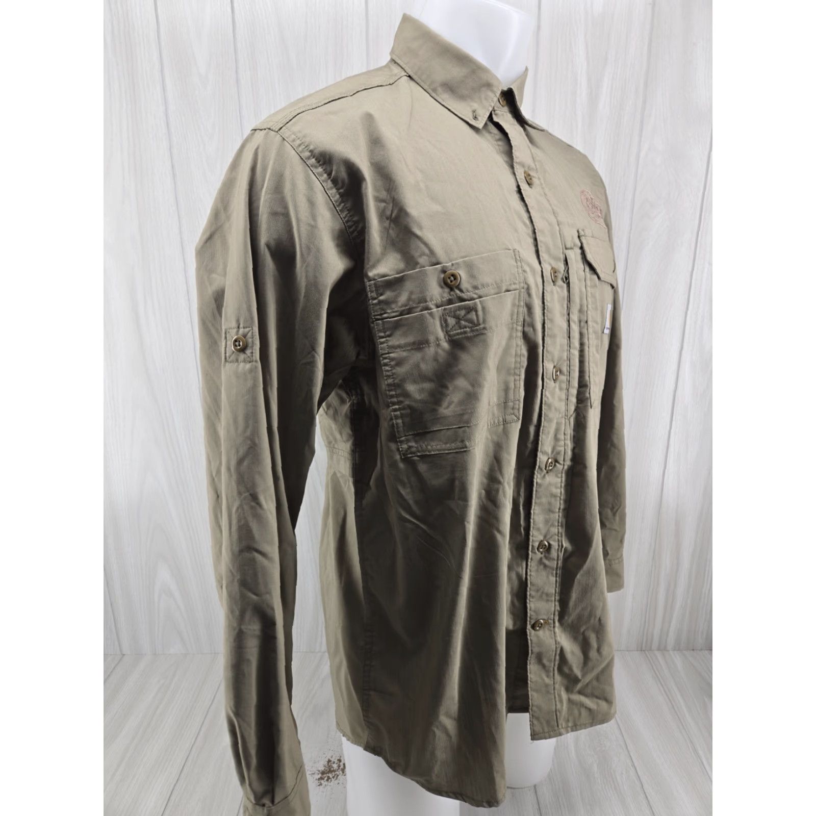 Carhartt Carhartt Force Button Up Shirt Long Sleeve Green Medium Relaxed Fit Mens Size US M / EU 48-50 / 2 - 5 Thumbnail