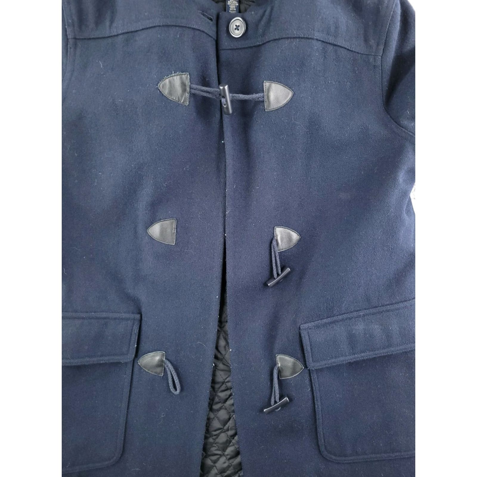 American Eagle Outfitters American Eagle Outfitters Coat Women's Medium Wool Trench Navy Blue Quilted Overcoat Size M / US 6-8 / IT 42-44 - 6 Thumbnail