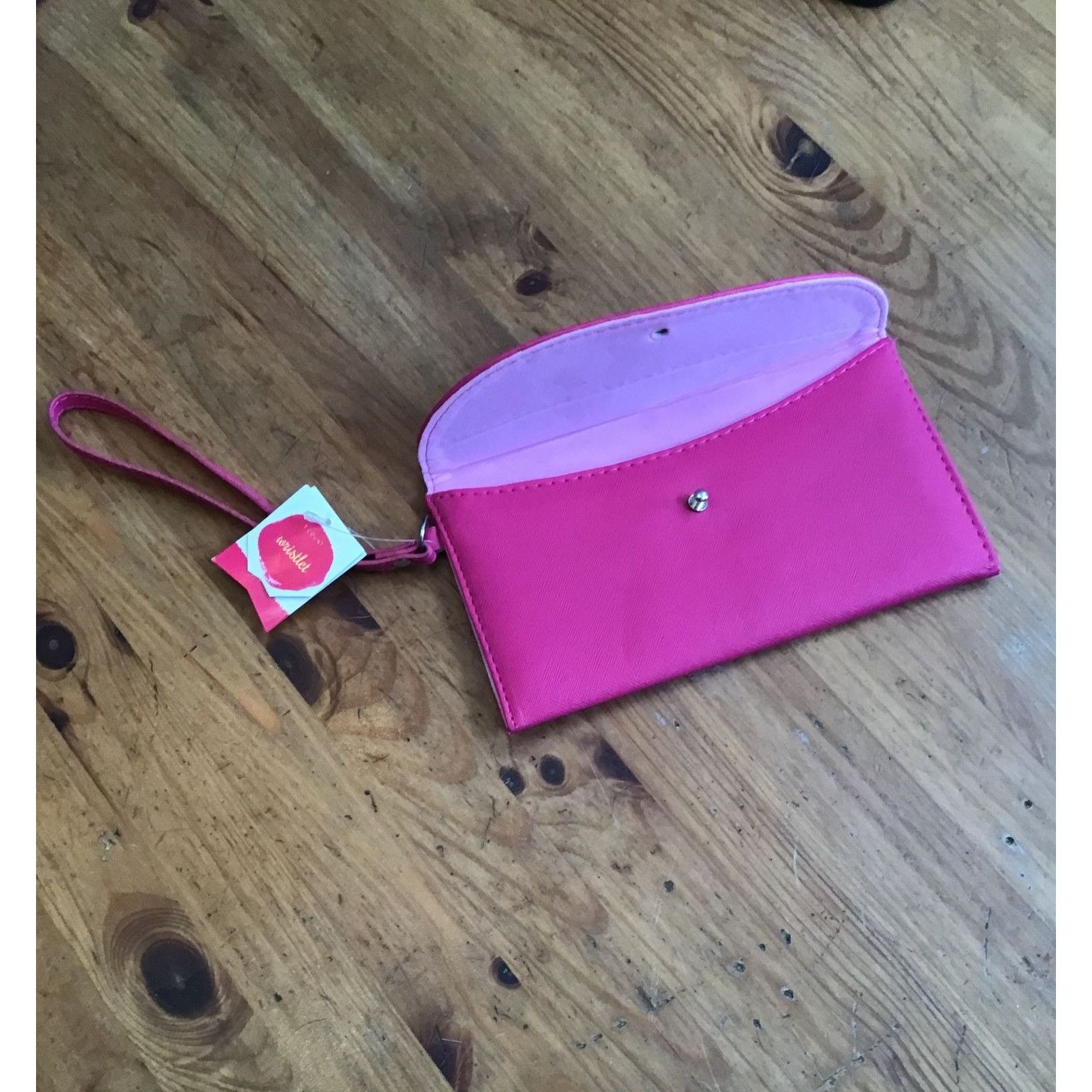 Other Hot Pink Wristlet Clutch Purse With Closure & Tag Size ONE SIZE - 2 Thumbnail