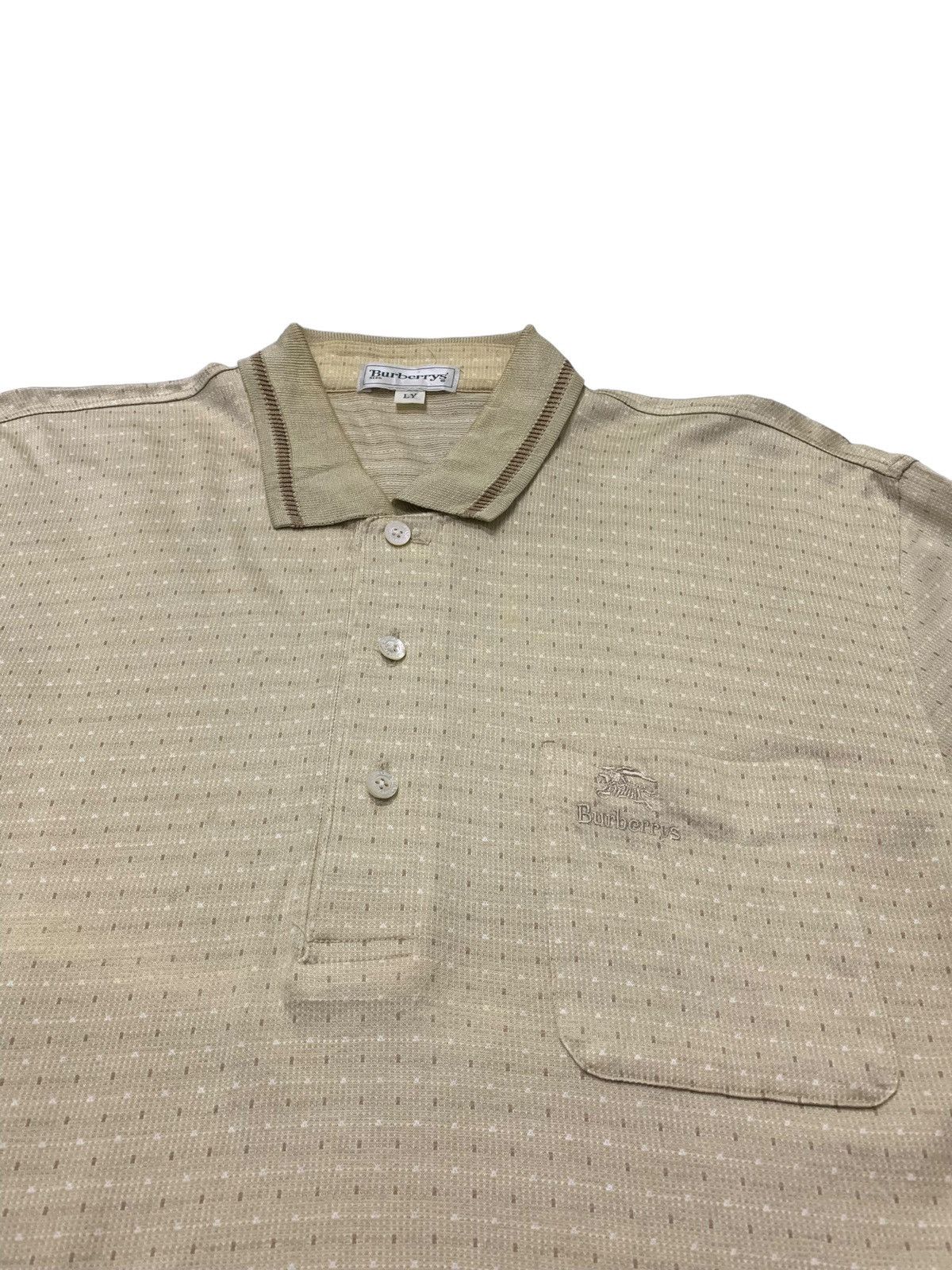 Burberry × Designer × Vintage Vintage Burberry Embroidered Pocket Dotted Polo Size US M / EU 48-50 / 2 - 4 Thumbnail