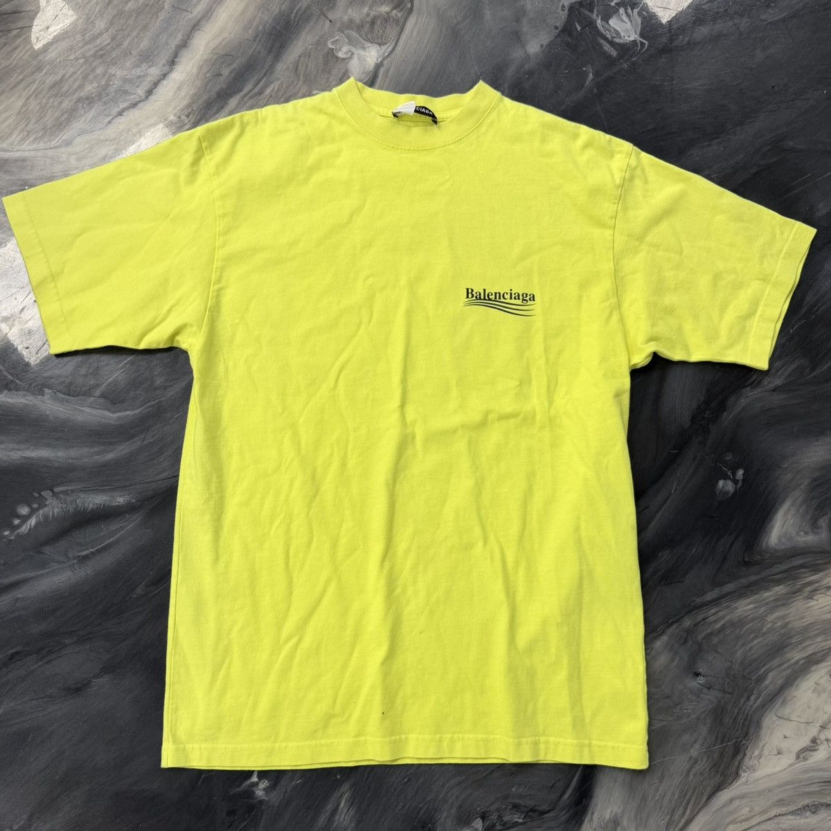 Balenciaga Tee Campaign Neon Yellow Tee