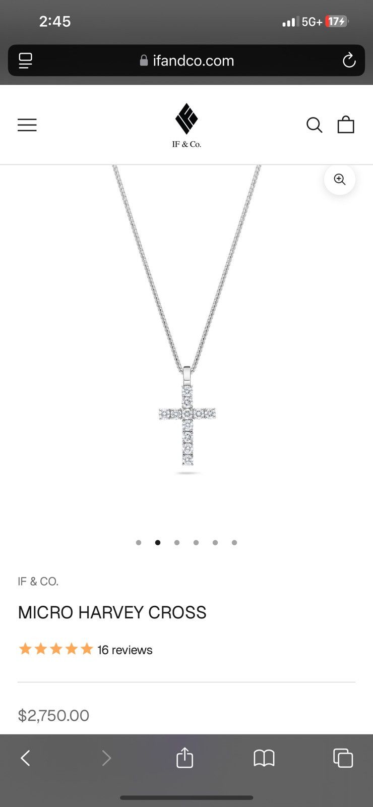 If And Co Ifandco Micro Harvey Diamond Cross Pendant Size ONE SIZE - 9 Thumbnail