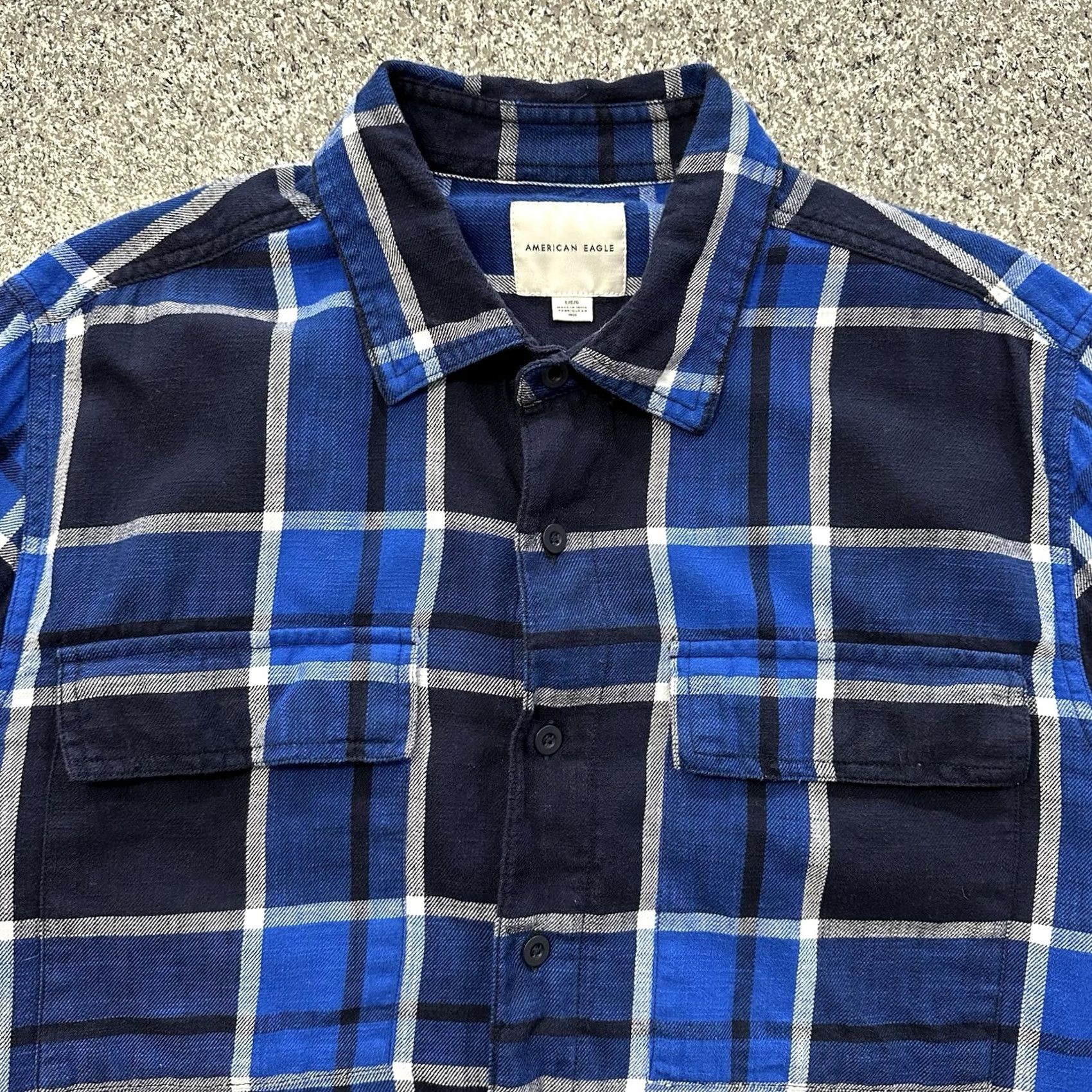 American Eagle Outfitters VINTAGE American Eagle Outfitters Flannel Shirt Mens L AE Long Sleeve Button-Down Plaid Blue Light Size US L / EU 52-54 / 3 - 2 Thumbnail