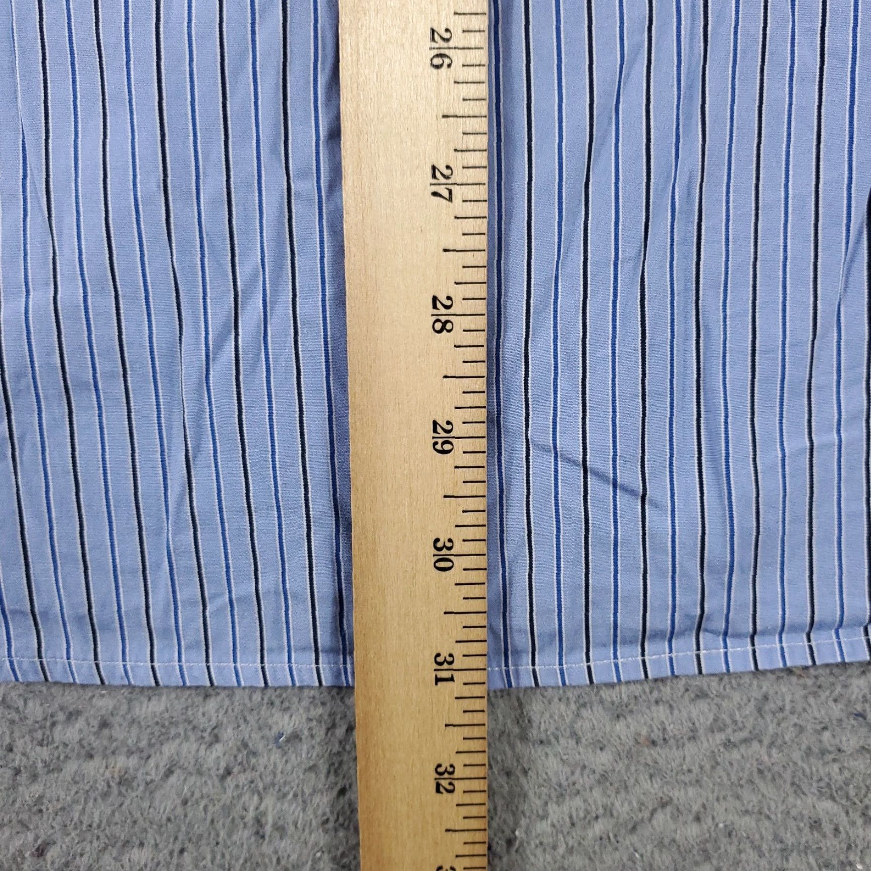 Ralph Lauren VINTAGE Ralph Lauren Shirt Mens 16.5 Blue Striped Dress Button-Down Long Sleeve, Regular, 100% Cotton, Non-Iron, Pockets, 90s/Classic Theme, Mens Size 42R - 6 Thumbnail