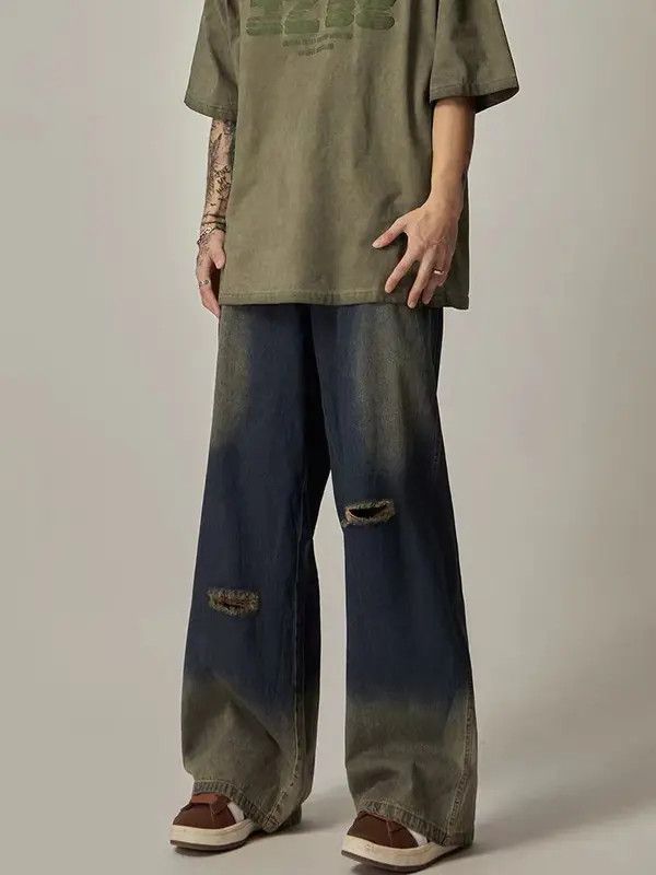 VIBE High street distressed wide leg jeans Size US 32 / EU 48 - 6 Thumbnail