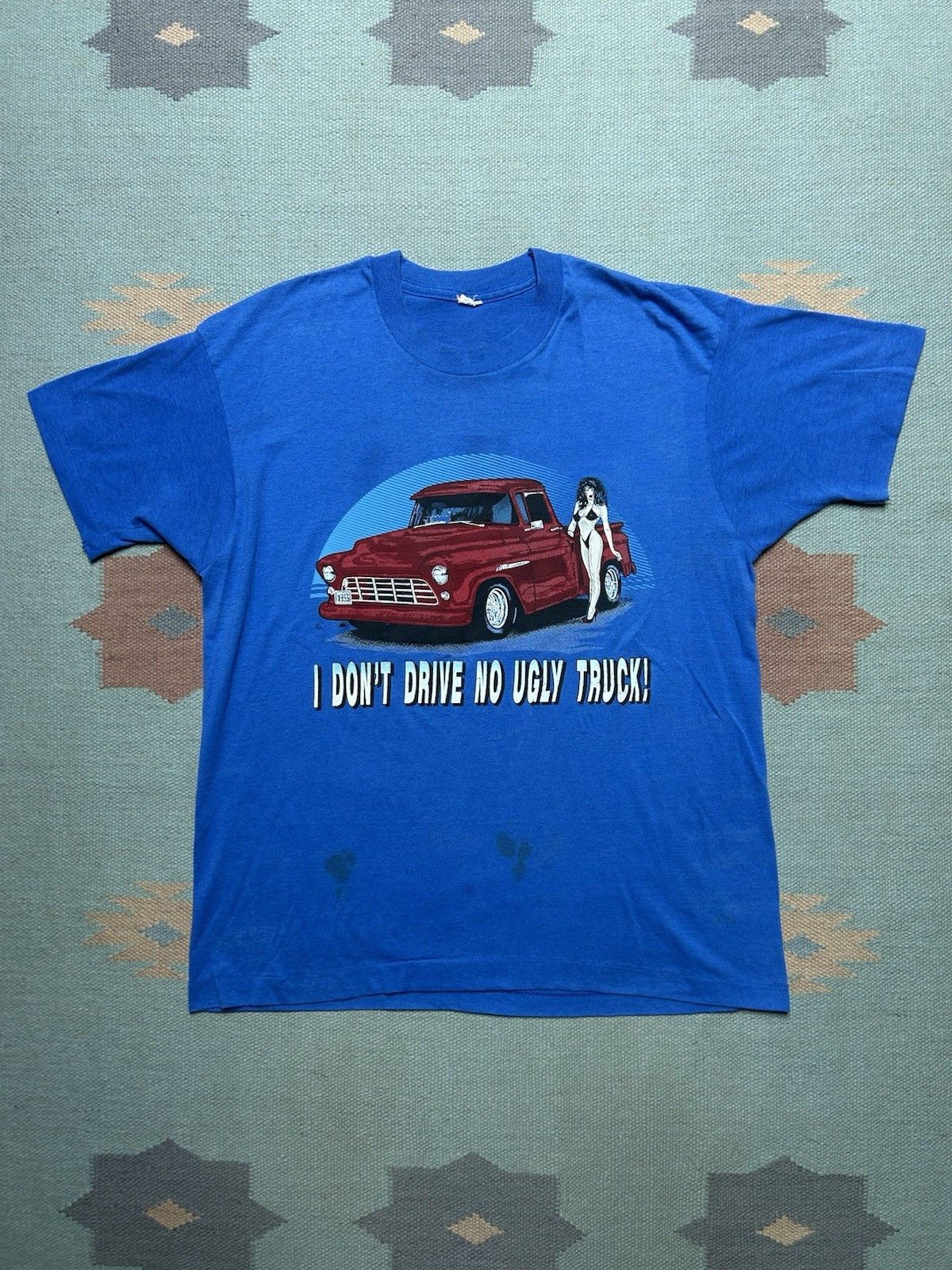 Vintage 80s t shirt I don’t drive no ugly truck babe screen stars XL Size US XL / EU 56 / 4 - 1 Thumbnail