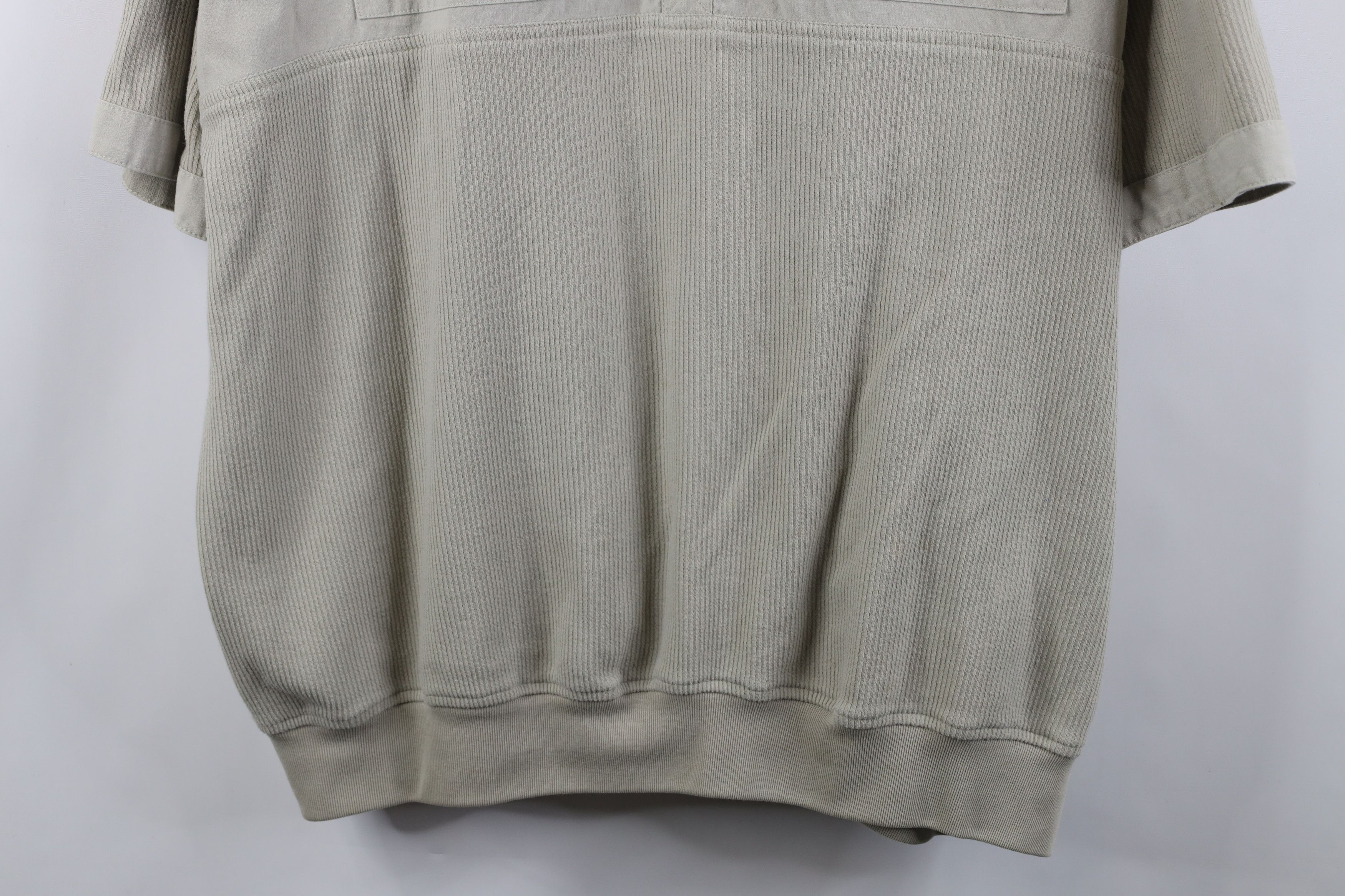 Vintage Vintage 90s Streetwear Ribbed Knit Pullover Polo Shirt Beige Size US XXL / EU 58 / 5 - 3 Thumbnail