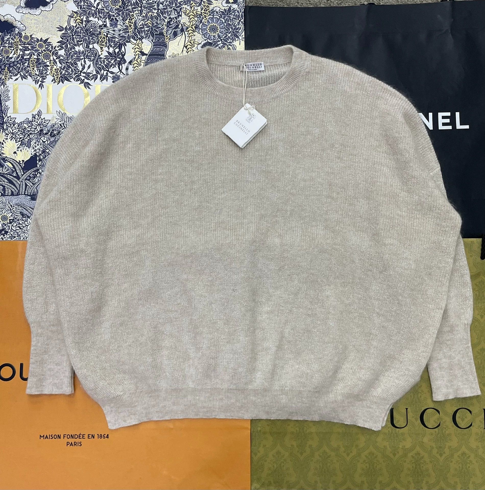 Brunello Cucinelli Light Yellow Mohair Sweater - dmc