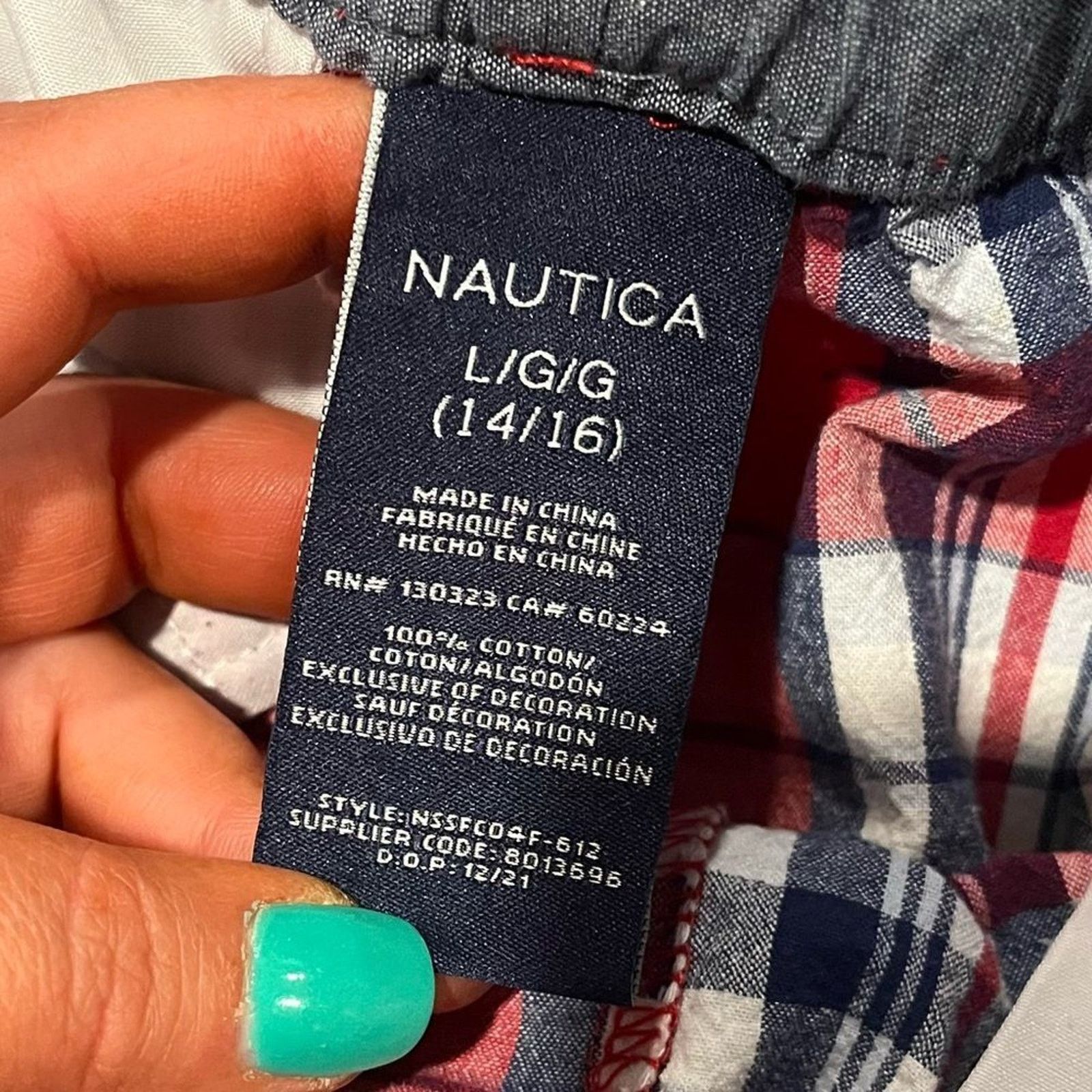 Nautica Nautica Boys Youth Plaid Straight-Fit Poplin Shorts L/14 Size US 28 / EU 44 - 3 Thumbnail