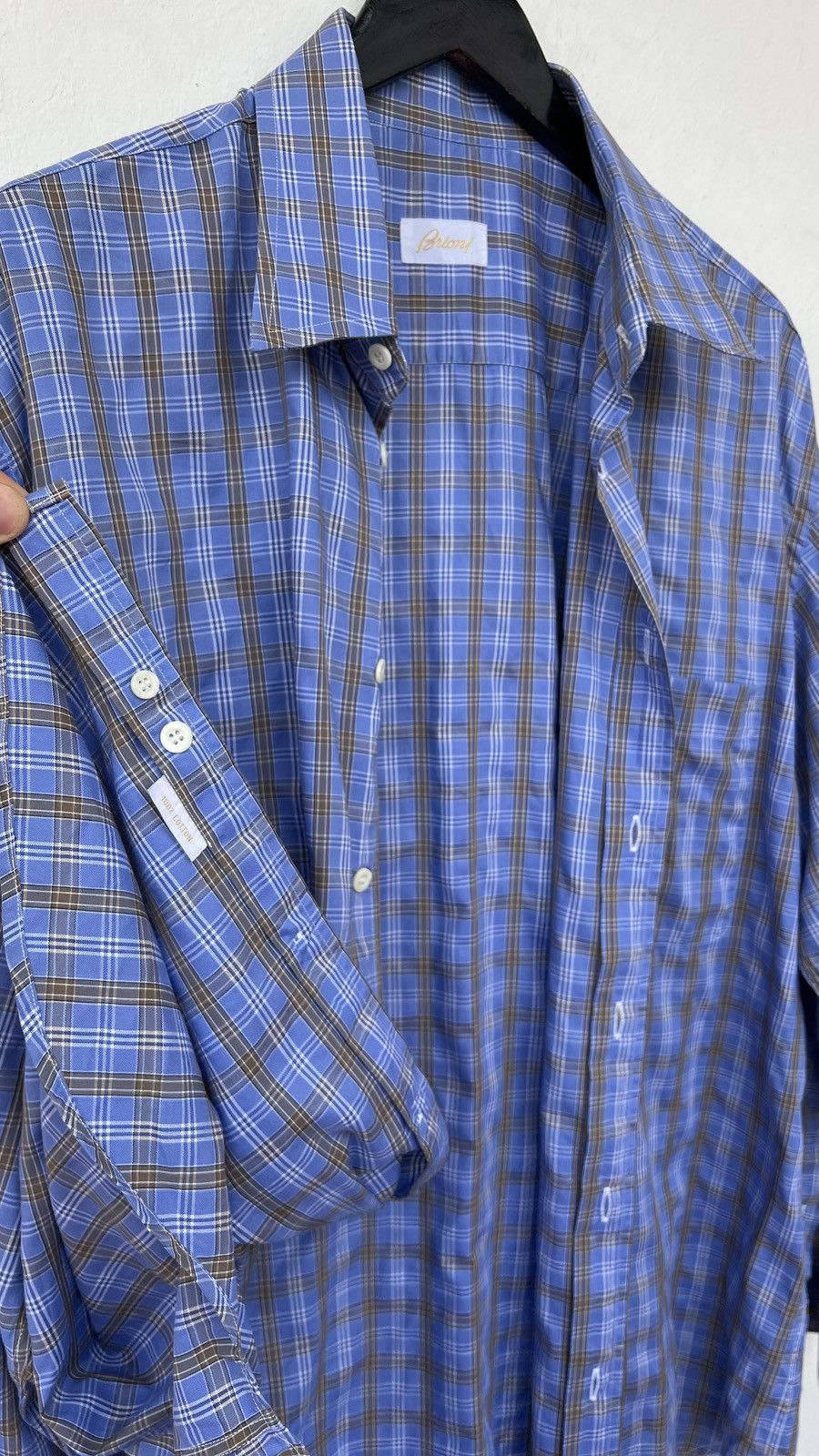 Brioni Brioni new Checked Cotton Shirt L Italy Size US XL / EU 56 / 4 - 7 Thumbnail