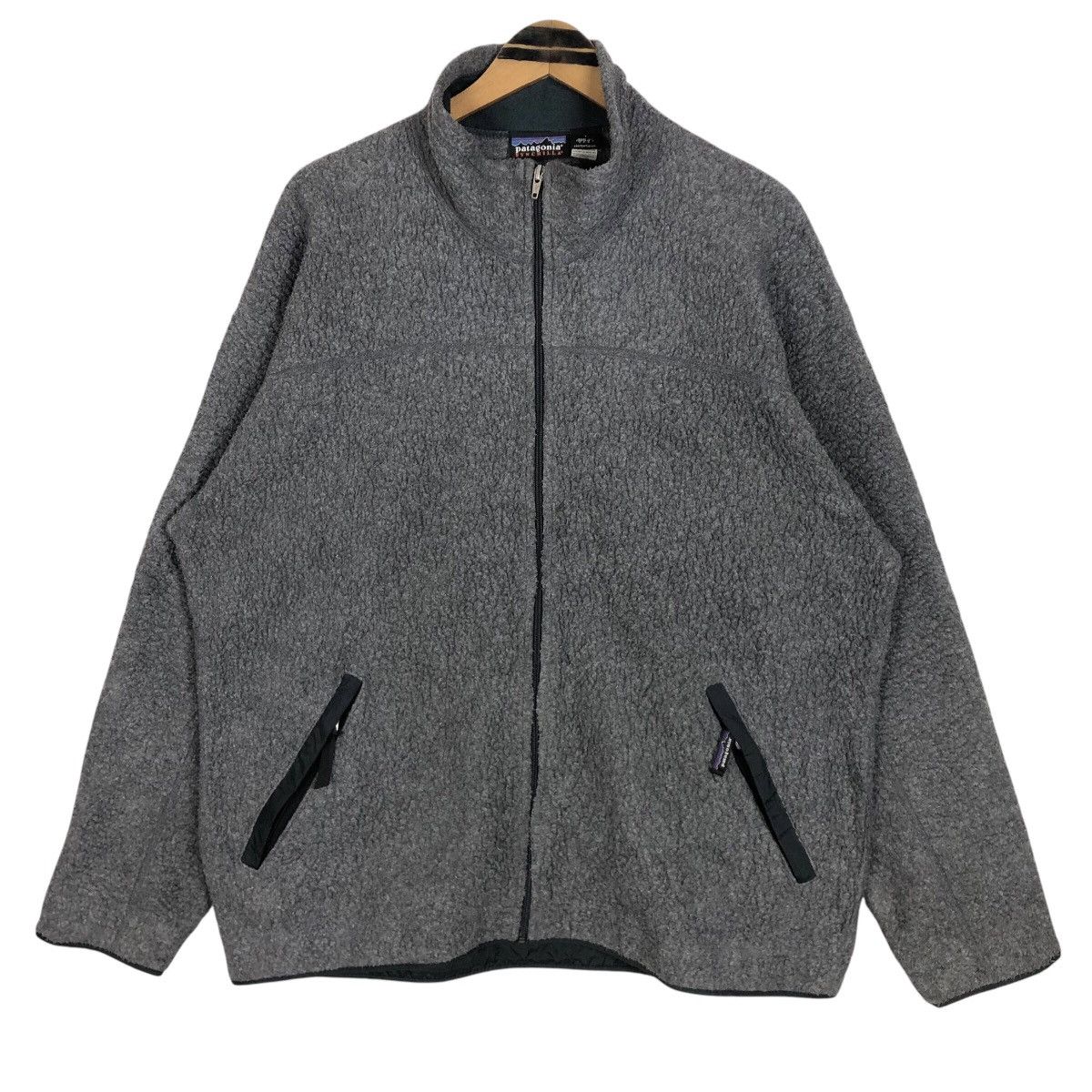Patagonia × Vintage Vintage Patagonia Mock Neck Zip Up Fleece Sweater Size US XL / EU 56 / 4 - 1 Thumbnail