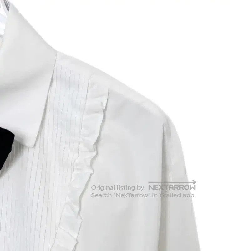 Miu Miu Miu Miu White Cotton Blend Cropped Shirt . Size L / US 10 / IT 46 - 3 Thumbnail