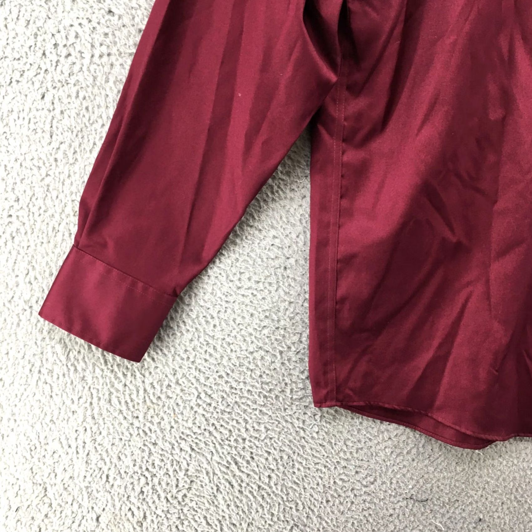 Kenneth Cole Kenneth Cole Dress Shirt Mens S Burgundy Cotton Button Up Long Sleeve Non-Iron Size 36R - 5 Thumbnail