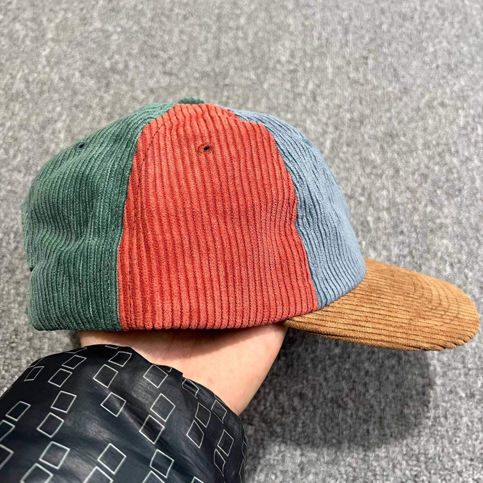 Billionaire Boys Club BBC Color-Block Corduroy Curved Brim Baseball Sun Hat Q7 Size ONE SIZE - 7 Thumbnail