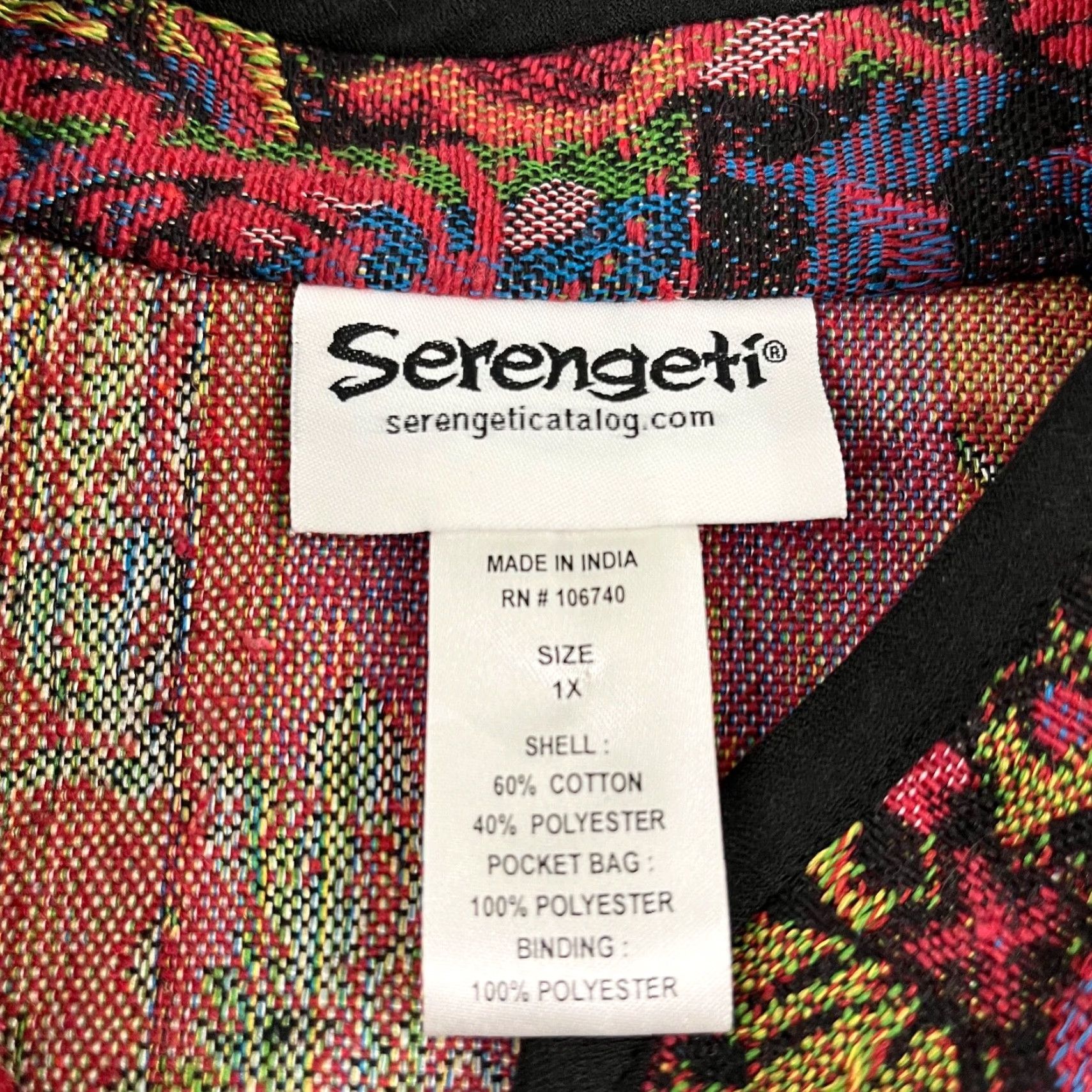 Vintage SERENGETI Sweater Womens 1X XL Plus Paisley Tapestry Open Front Pockets Size XL / US 12-14 / IT 48-50 - 2 Thumbnail