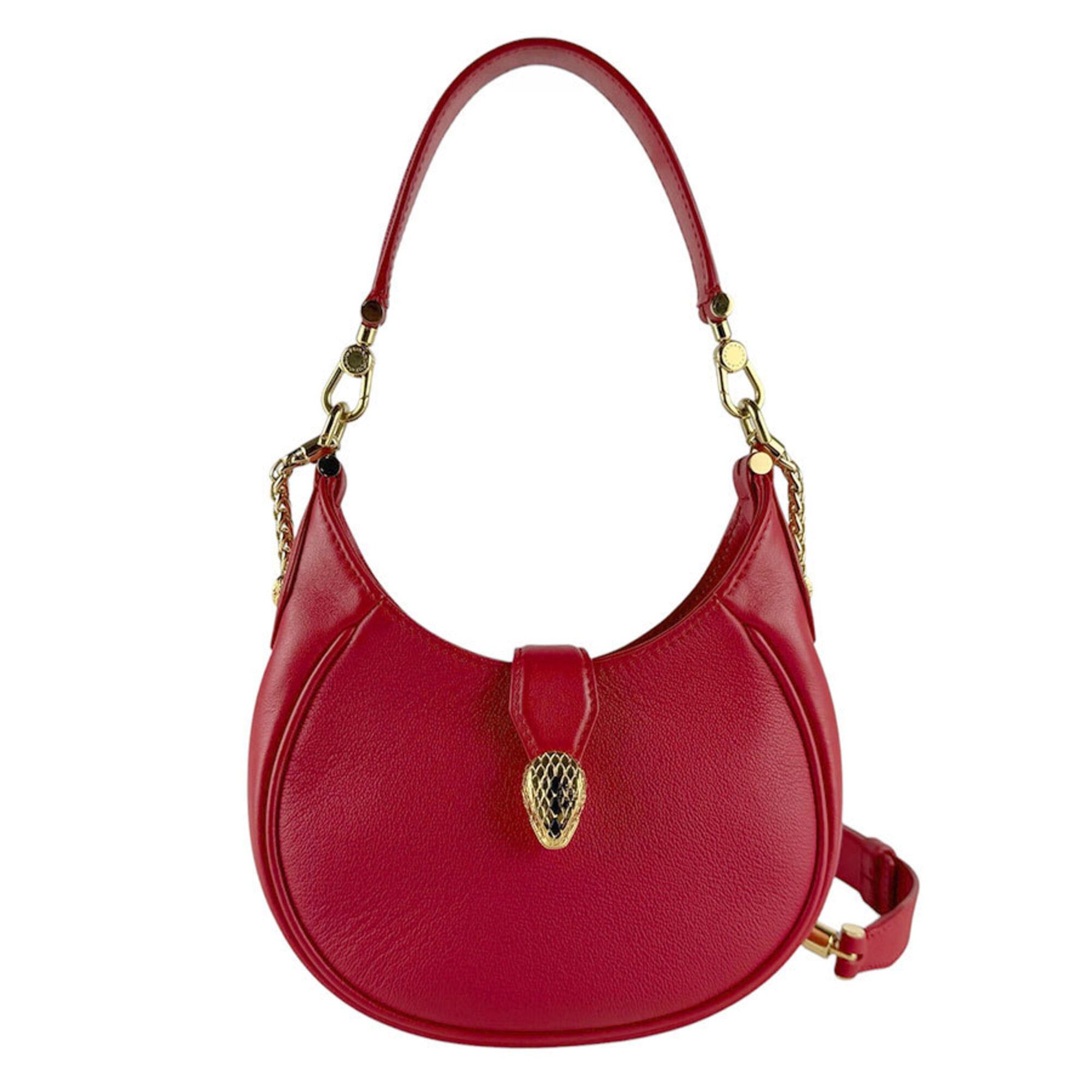 Bvlgari Bulgari BVLGARI Shoulder Bag Handbag Serpenti Forever Leather Red Women's z9690 Size ONE SIZE - 1 Thumbnail