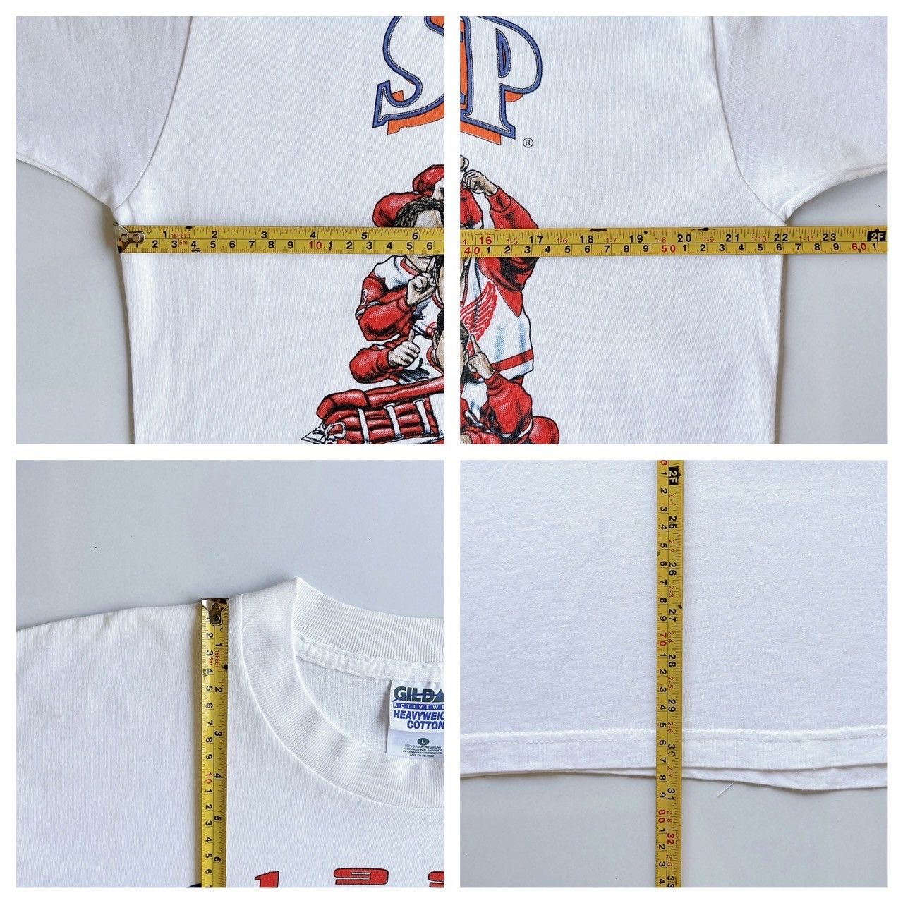 Gildan × Vintage 90s Detroit Red Wings caricatures NHL t-shirt/ L Size US L / EU 52-54 / 3 - 10 Thumbnail
