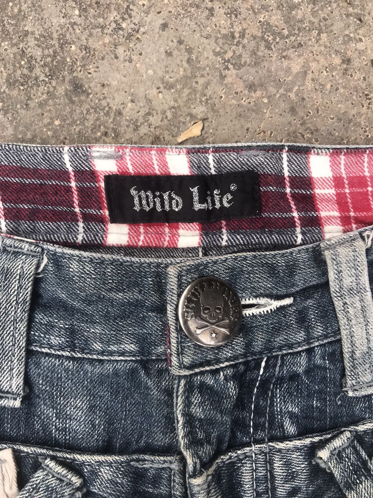 Japanese Brand Wild Life Skull Double Waist Carpenter Cropped Jeans Size US 34 / EU 50 - 6 Thumbnail