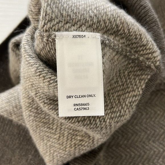 Nordstrom John W. Nordstrom Cashmere Brown Gray V Neck Herringbone Che Size US XL / EU 56 / 4 - 6 Thumbnail