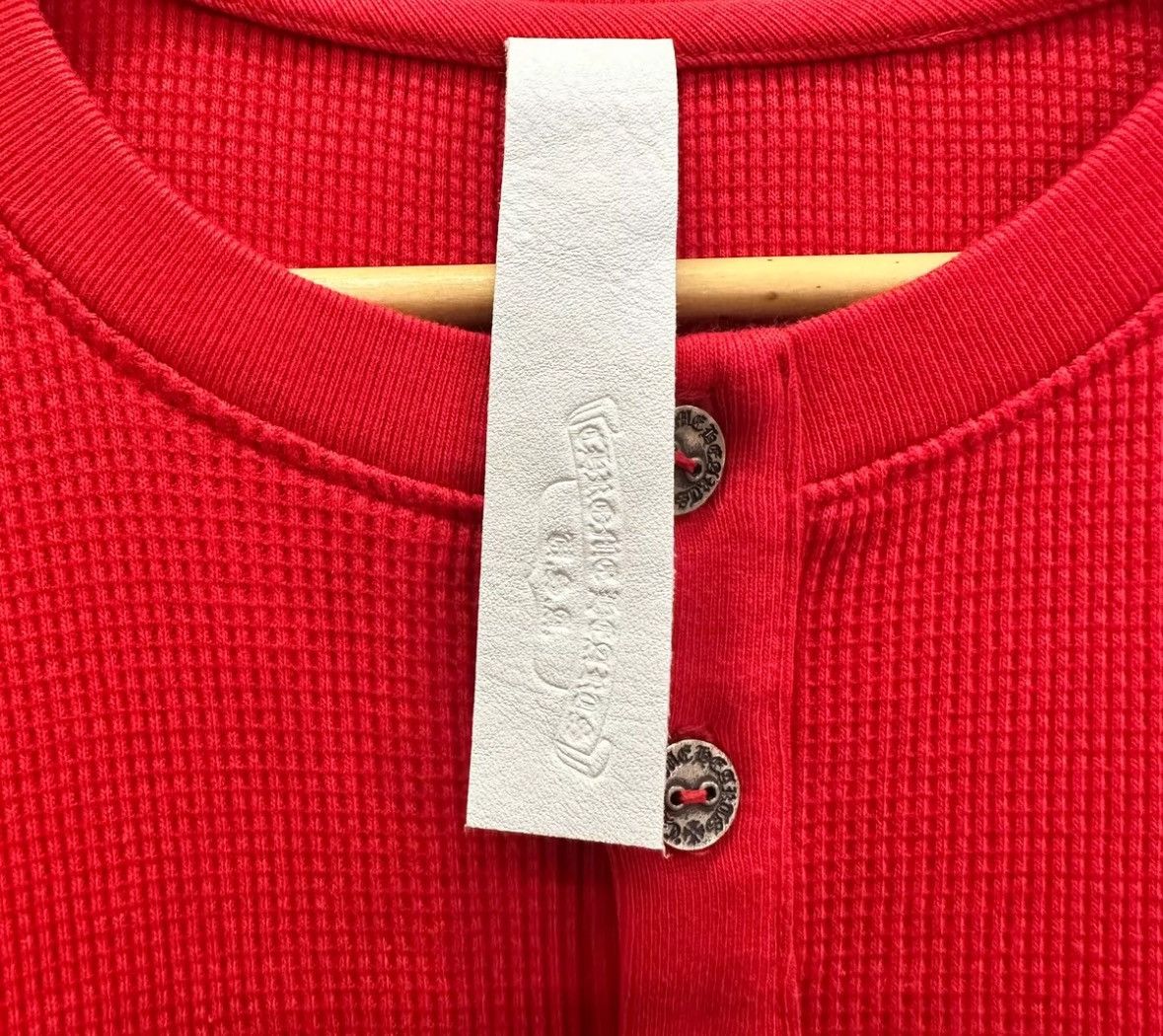 Chrome Hearts Triple embroidered cross thermal waffle knit Henley Size US XL / EU 56 / 4 - 3 Thumbnail