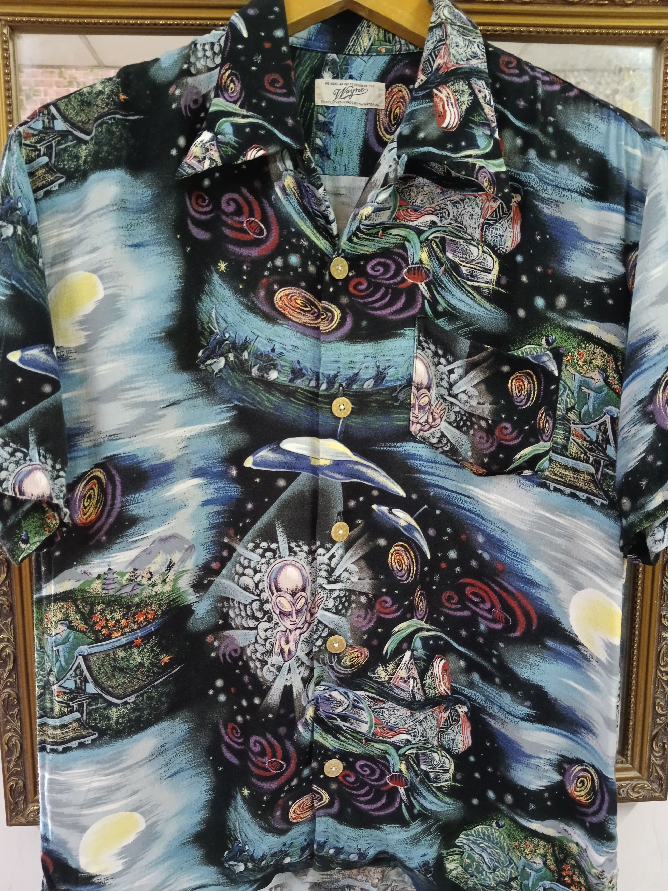 Japanese Brand RAYON WAYNE ALLIEN MOTIF Size US M / EU 48-50 / 2 - 1 Thumbnail