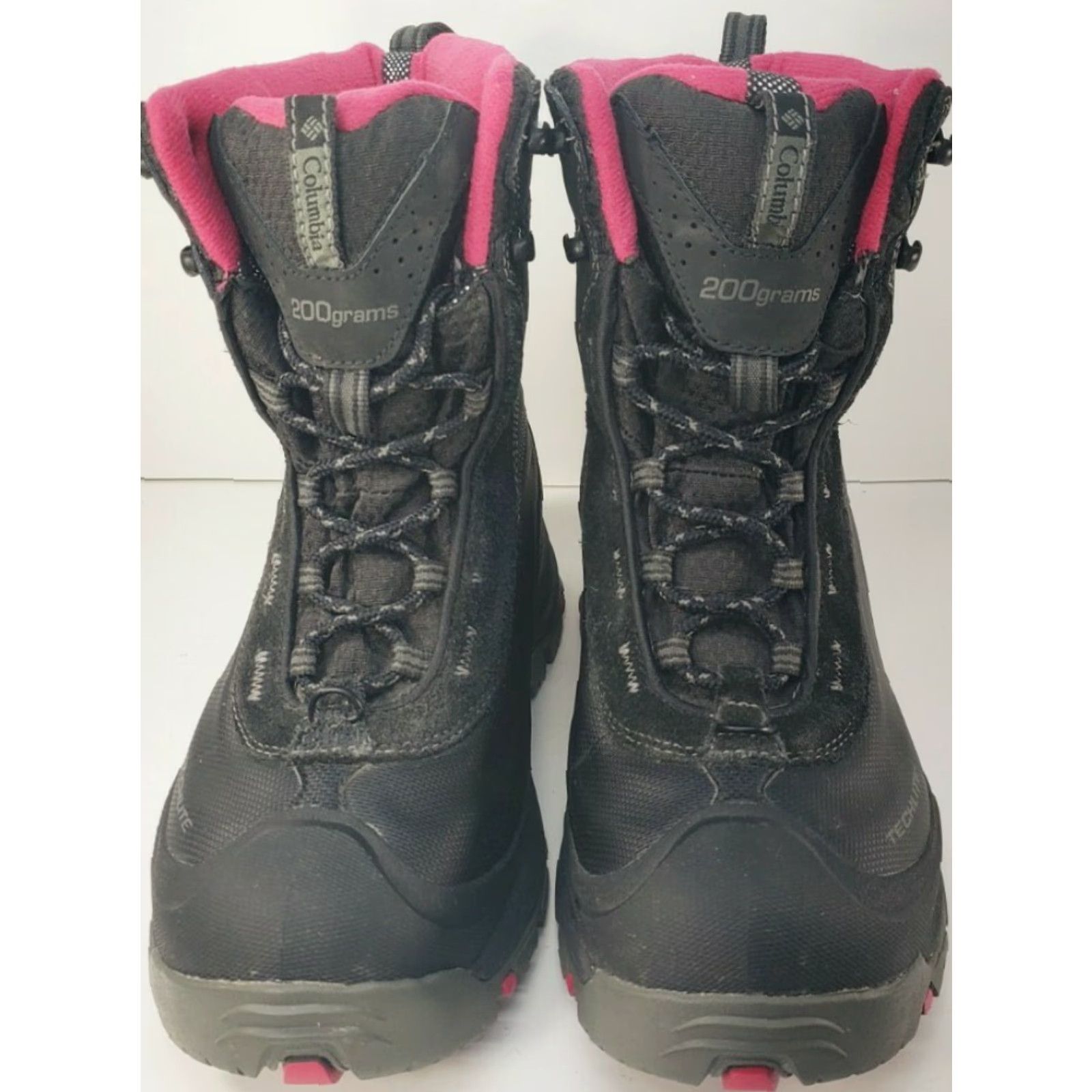 Vintage Columbia Bugaboot Plus Omni Heat Boots Women 7M Black Pink Snow Boot Winter Waterproof 200 Gram BL 1490-010 Size US 6 / IT 36 - 2 Thumbnail
