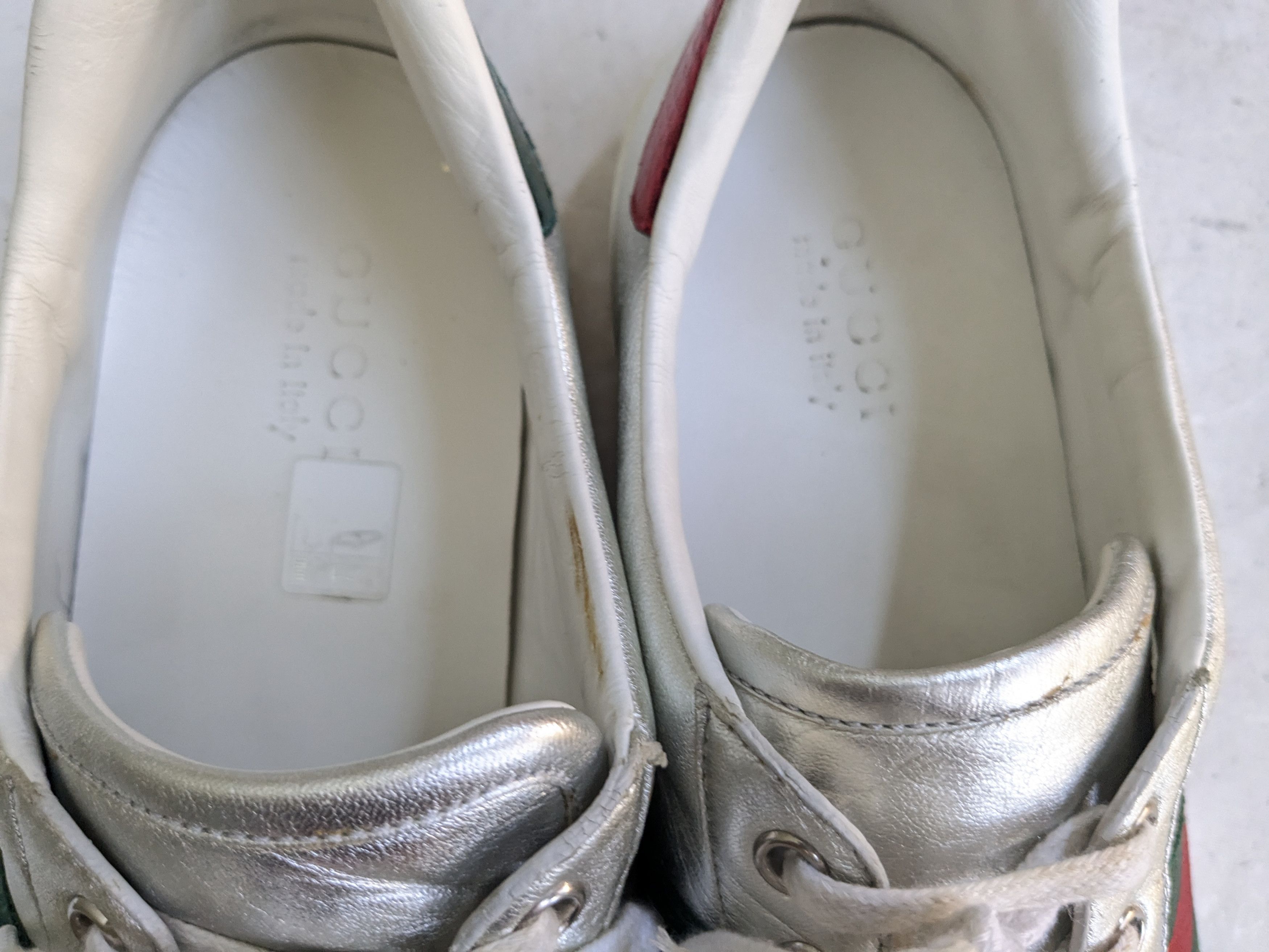 Gucci Gucci Ace Sneakers Silver 11.5 Leather Stars Size US 11.5 / EU 44-45 - 4 Thumbnail